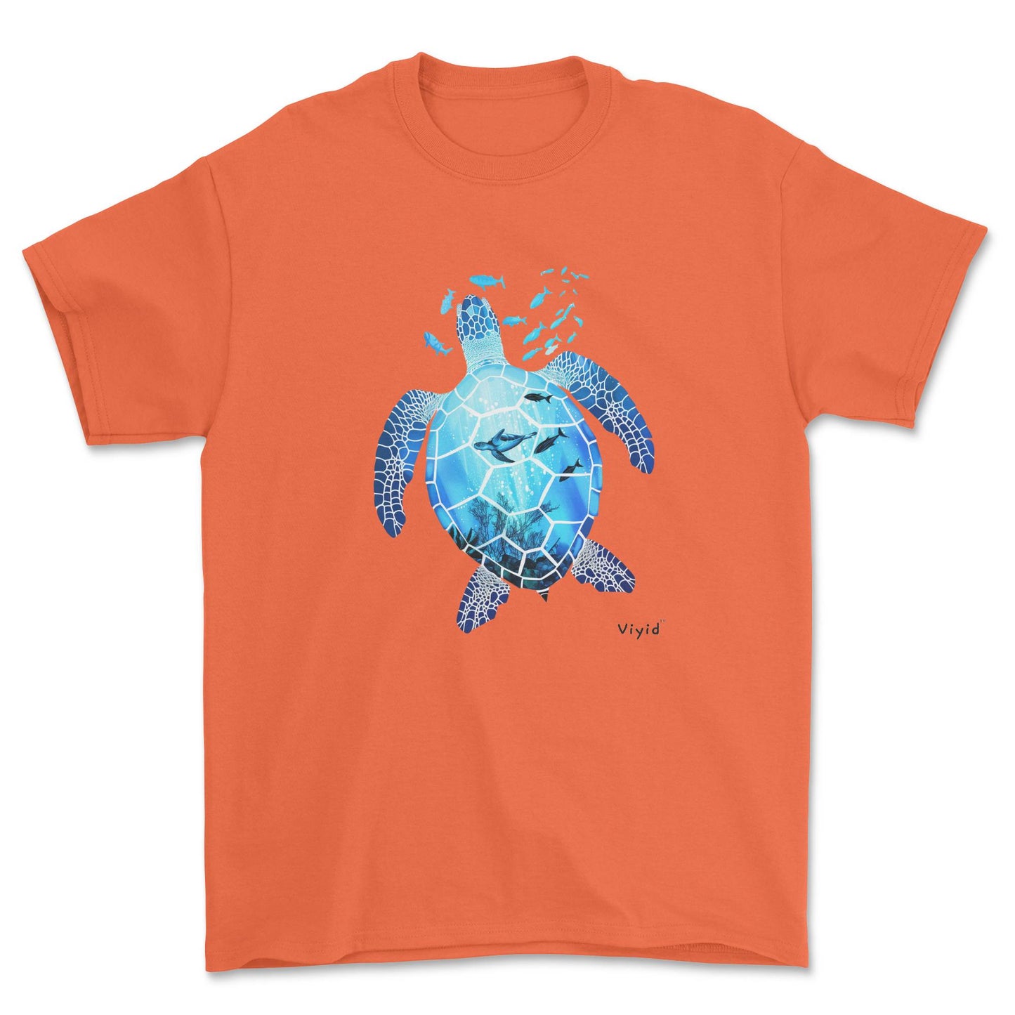 sea world turtle adult t-shirt orange