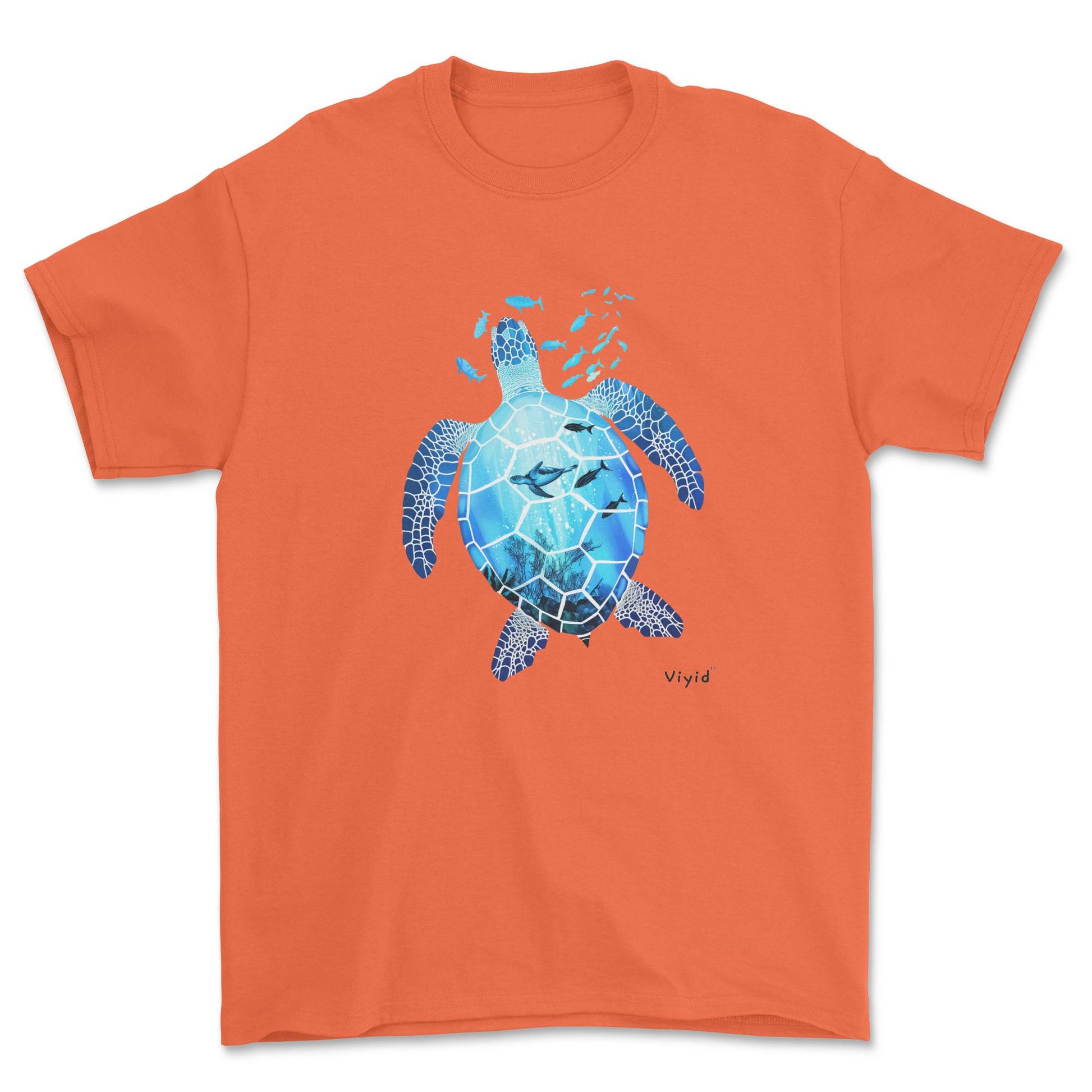 sea world turtle adult t-shirt orange