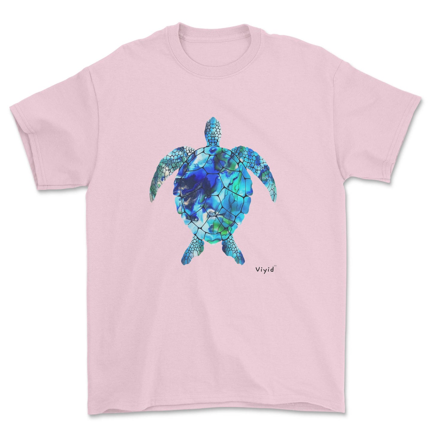 sapphire sea turtle youth t-shirt light pink