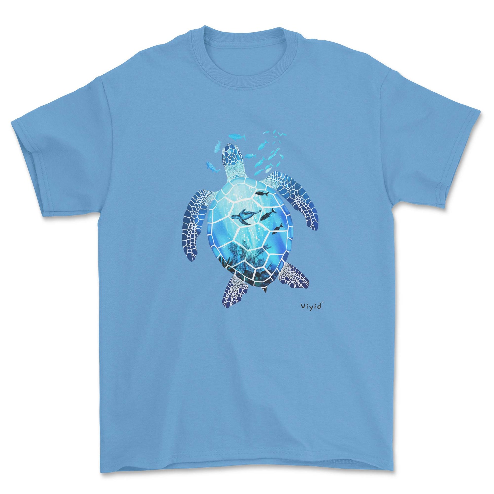 sea world turtle adult t-shirt carolina blue