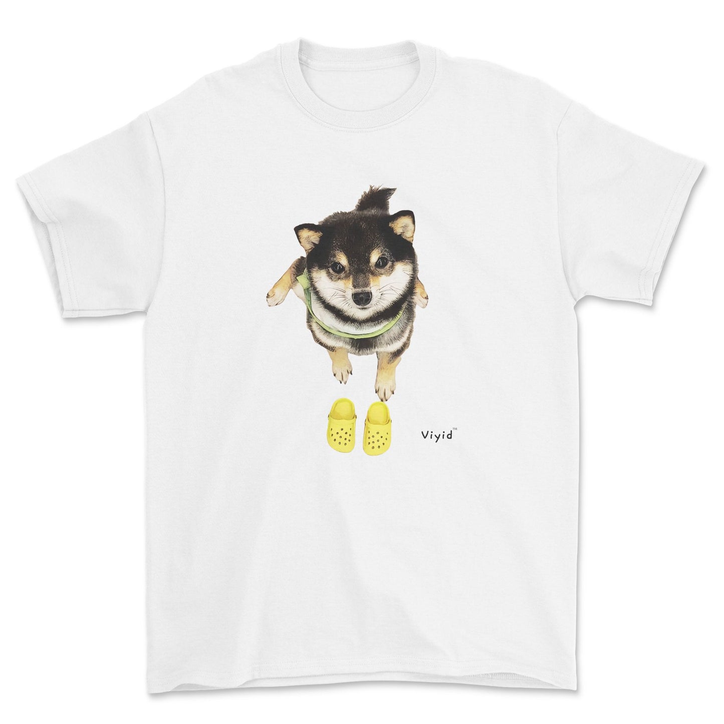 Welcome home Shiba Inu with crocs adult t-shirt white.