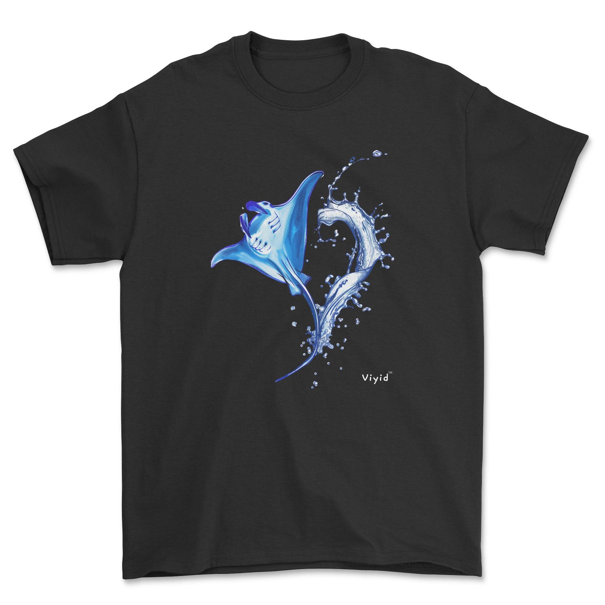 water splashing manta adult t-shirt black