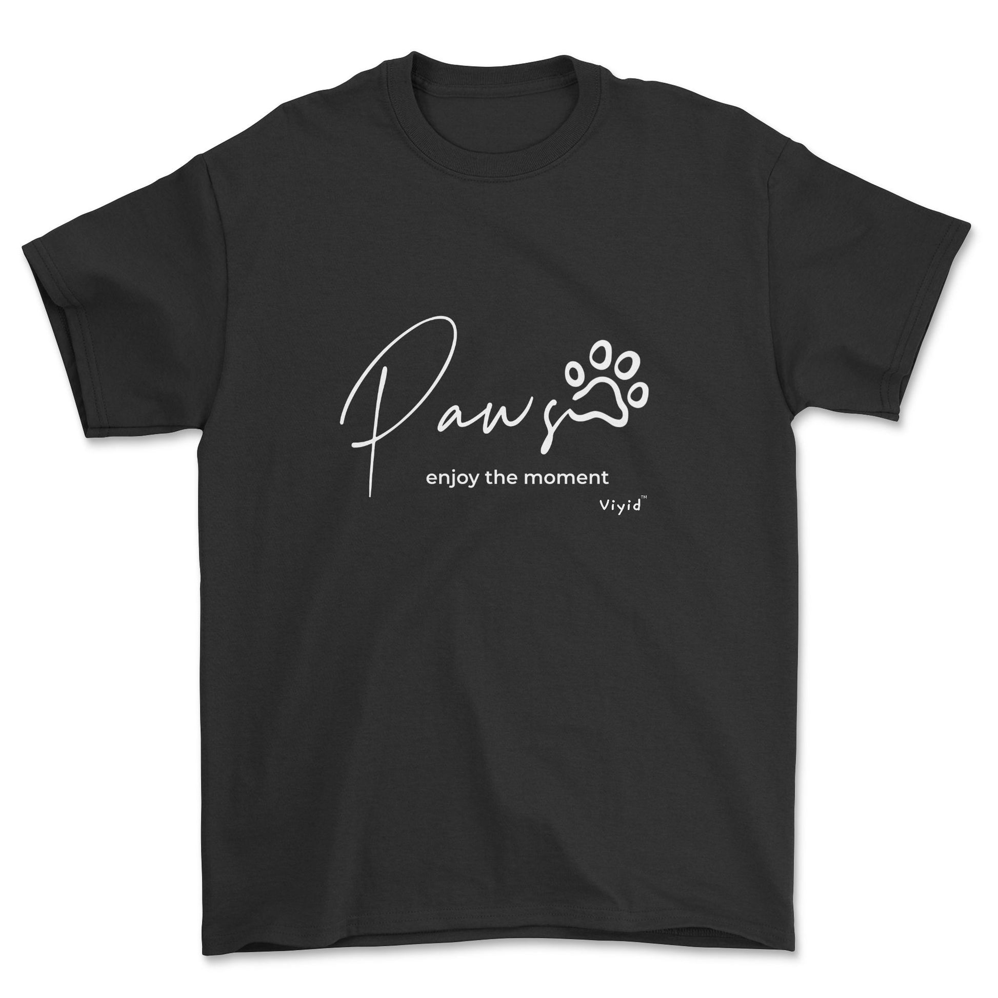 paws enjoy the moment adult t-shirt black