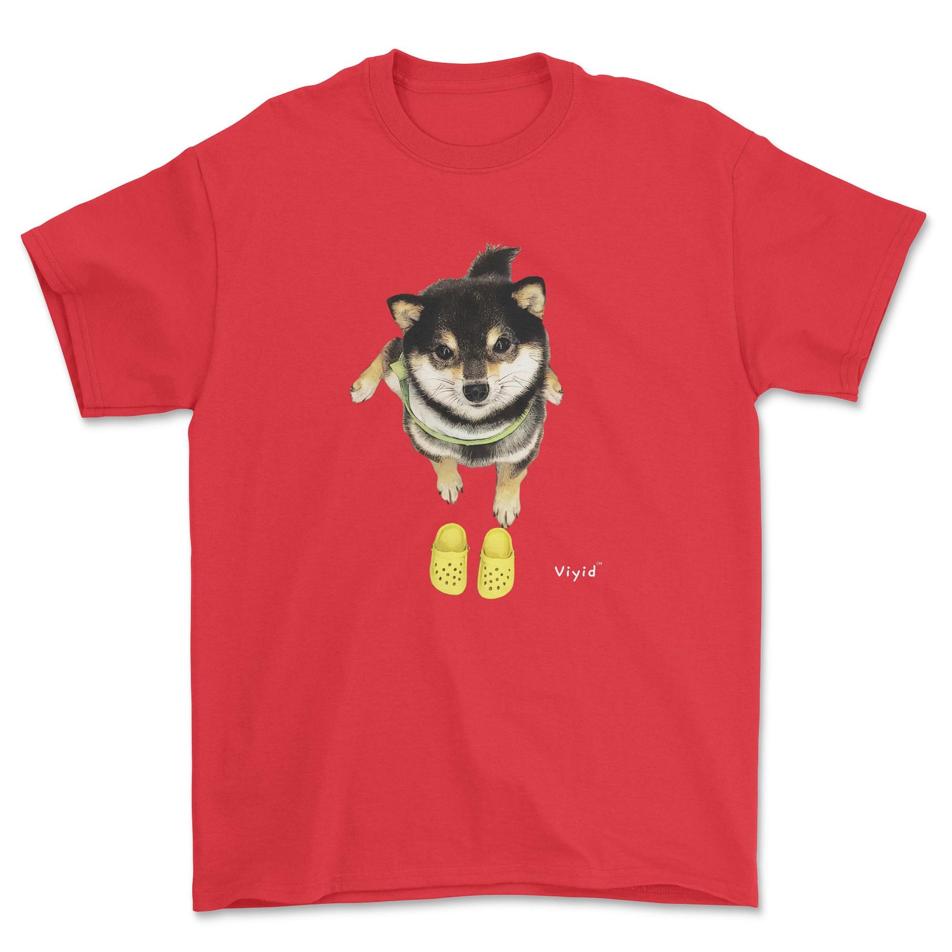 Welcome home Shiba Inu with crocs youth t-shirt red.