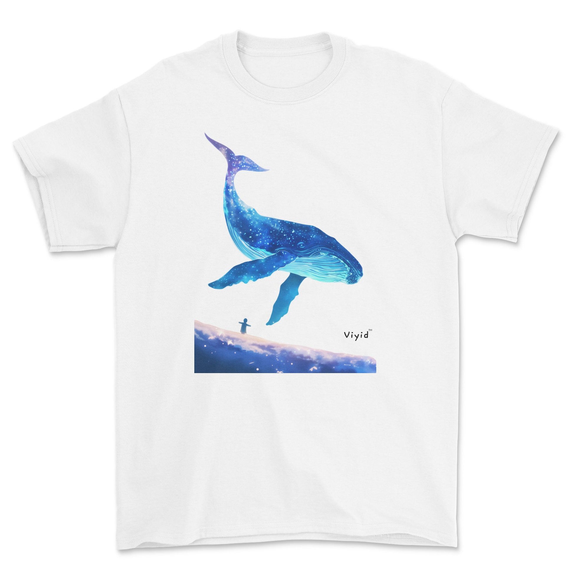 galaxy whale youth t-shirt white