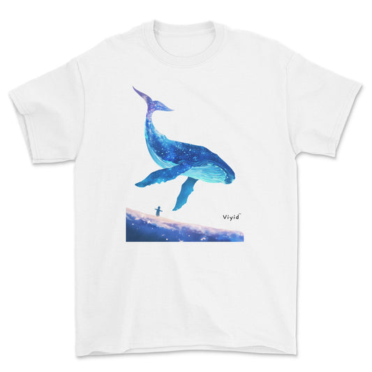 galaxy whale youth t-shirt white