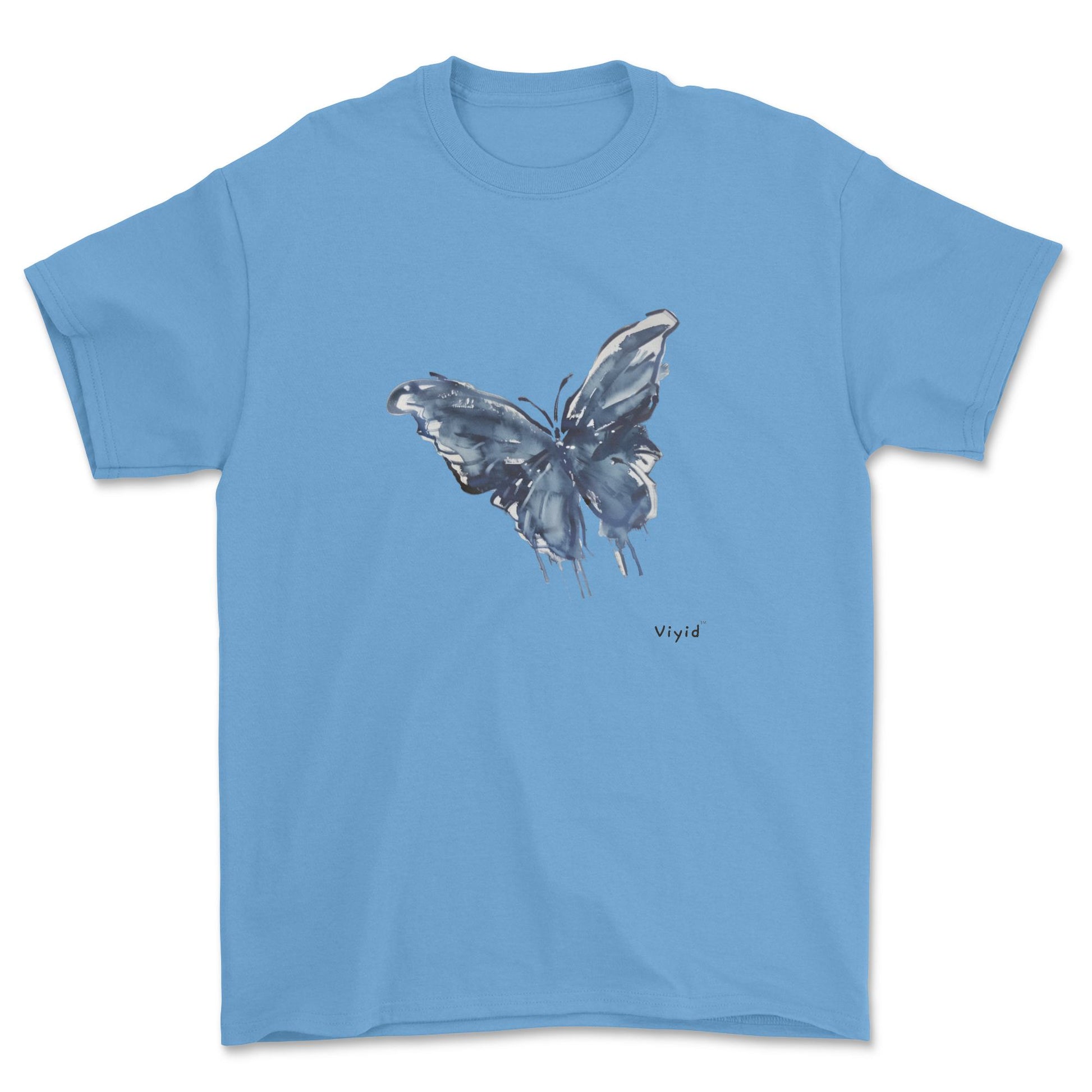 blue ink butterfly youth t-shirt carolina blue