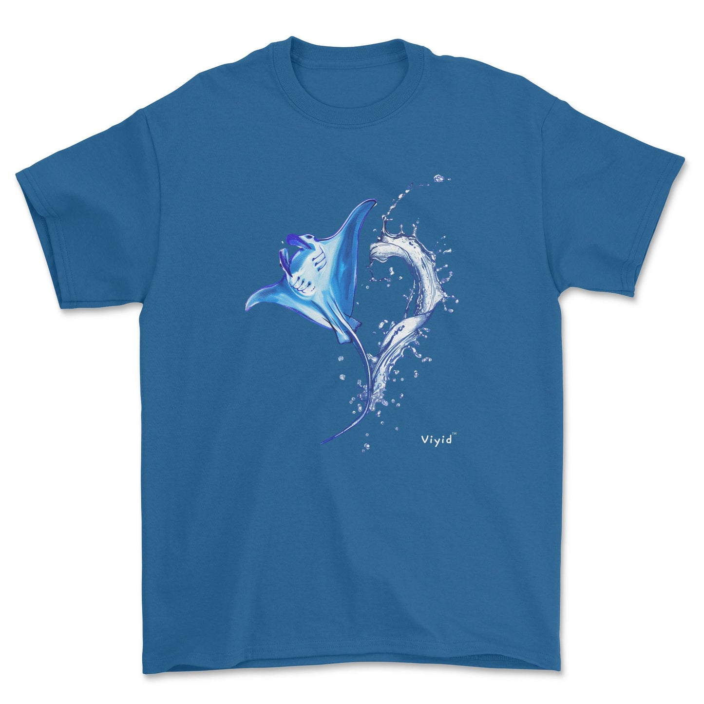 water splashing manta youth t-shirt royal