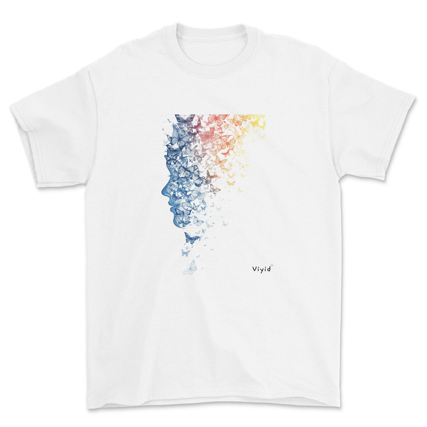 fractal butterfly adult t-shirt white