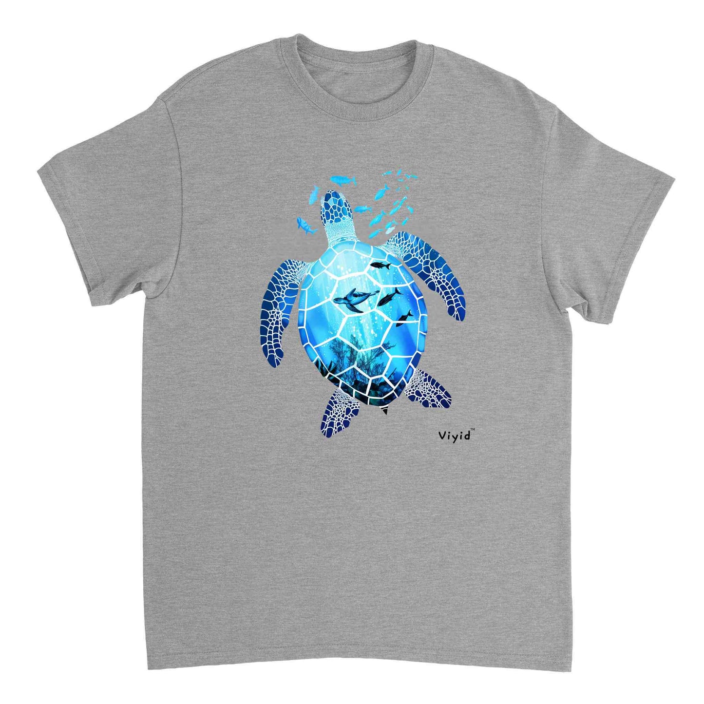 sea world turtle adult t-shirt sports grey