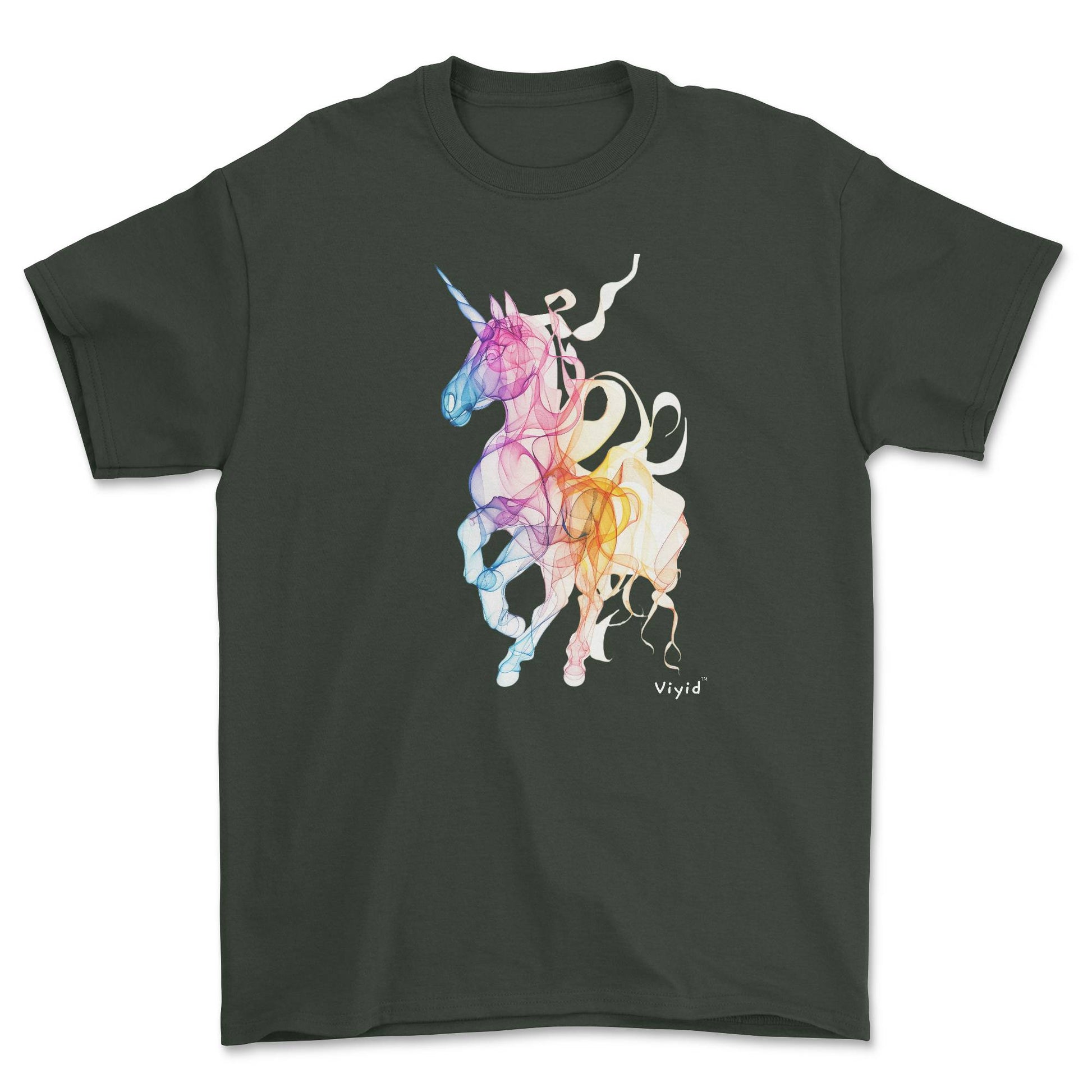 unicorn adult t-shirt forest green