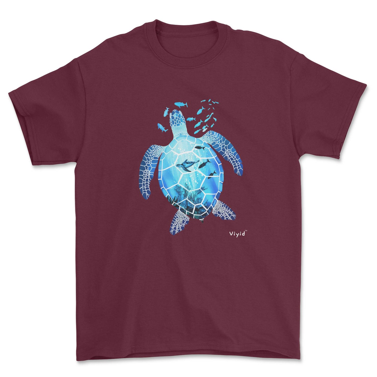 sea world turtle adult t-shirt maroon