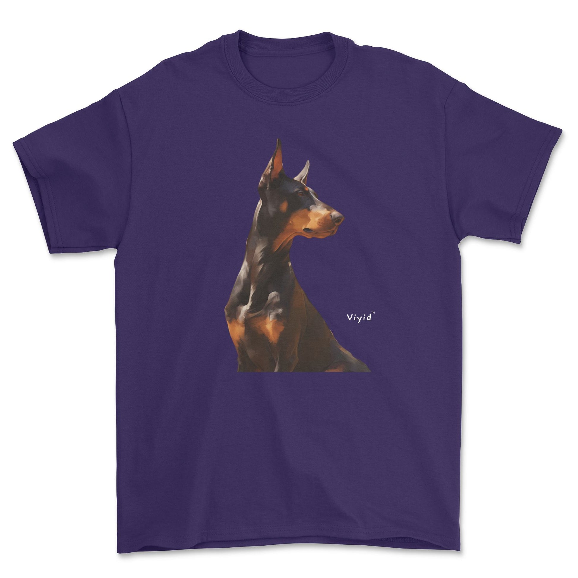 Doberman Pinscher youth t-shirt purple