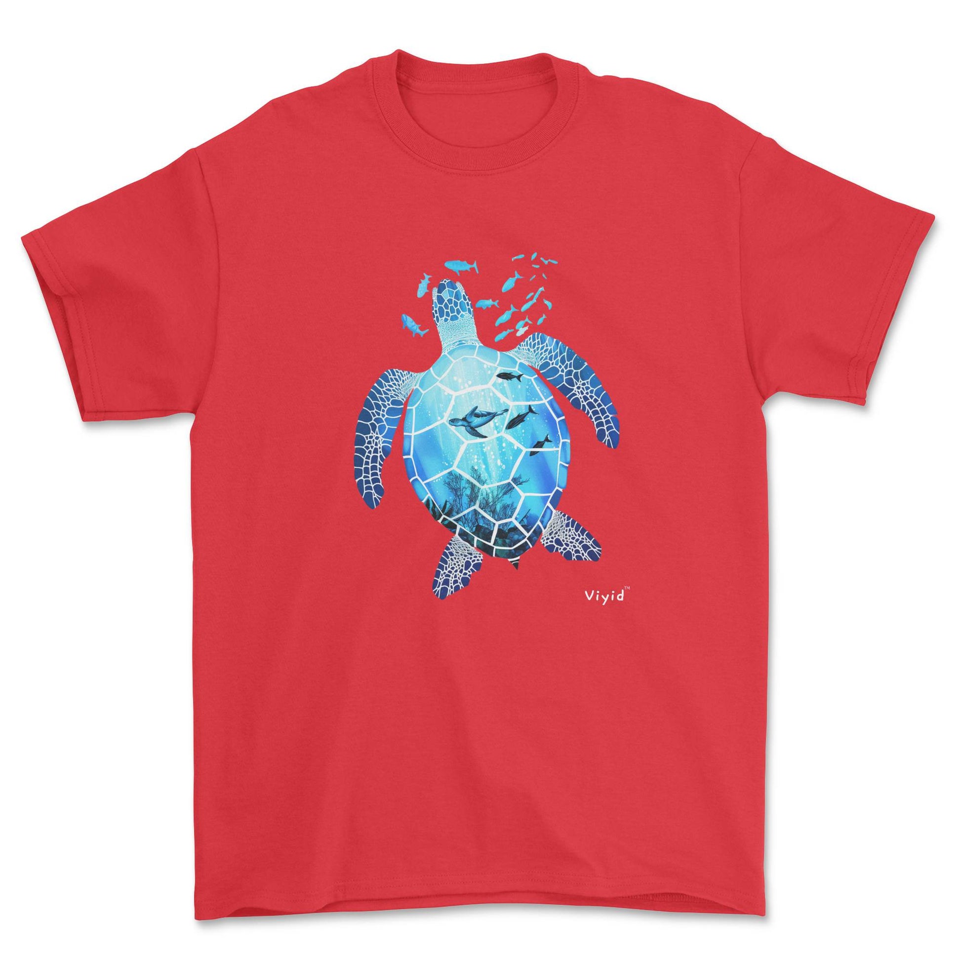 sea world turtle adult t-shirt red