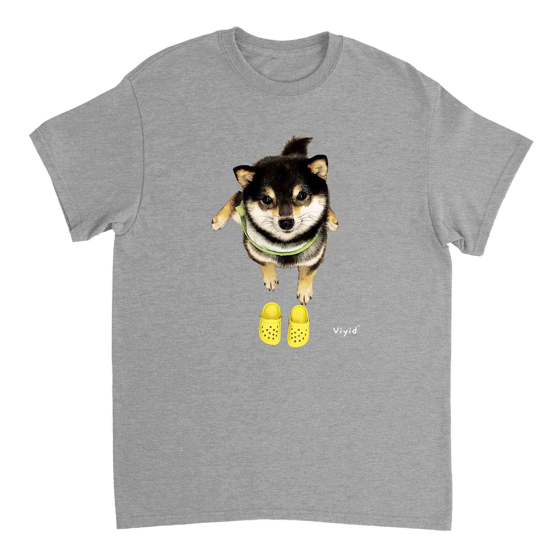 Welcome home Shiba Inu with crocs youth t-shirt sports grey.