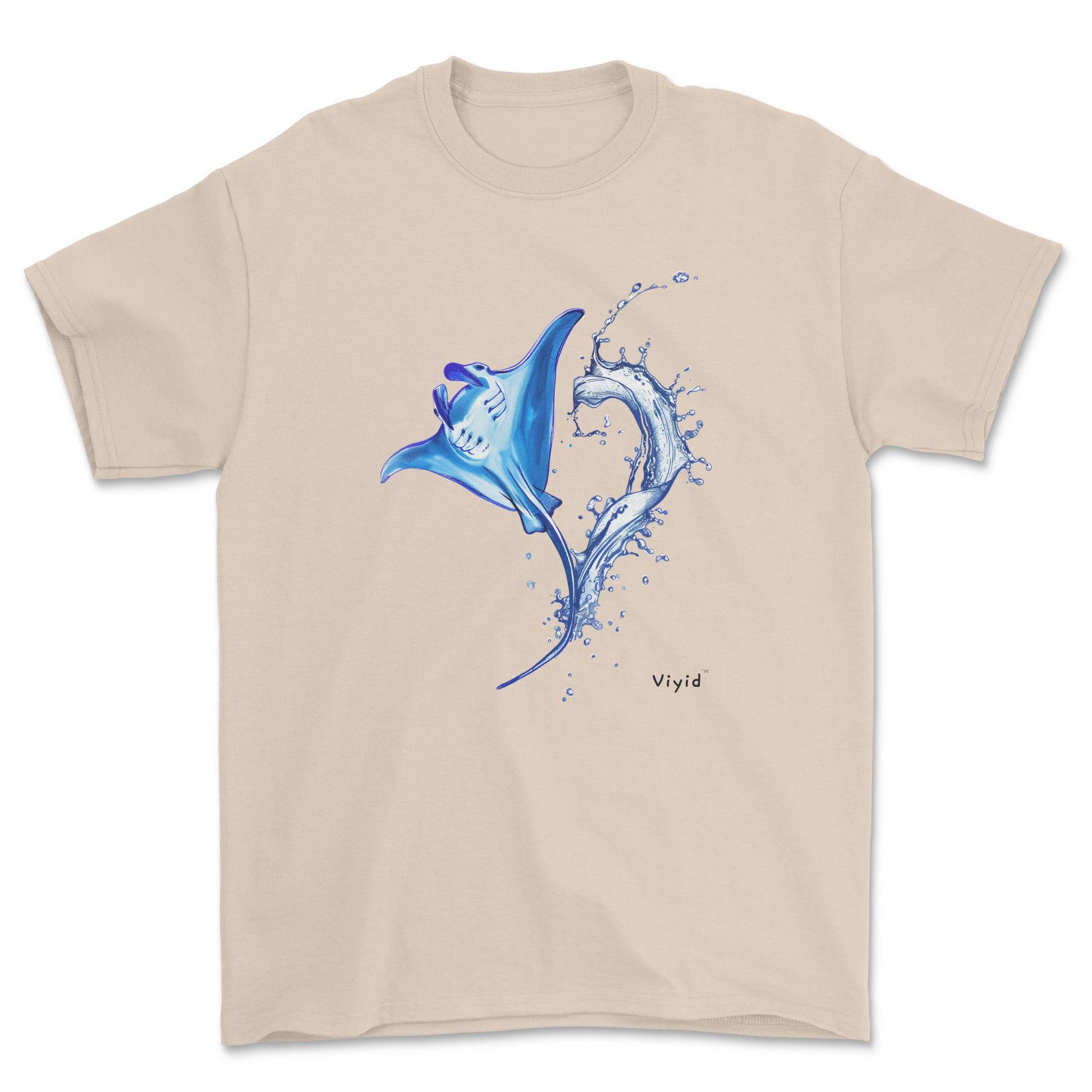 water splashing manta adult t-shirt sand