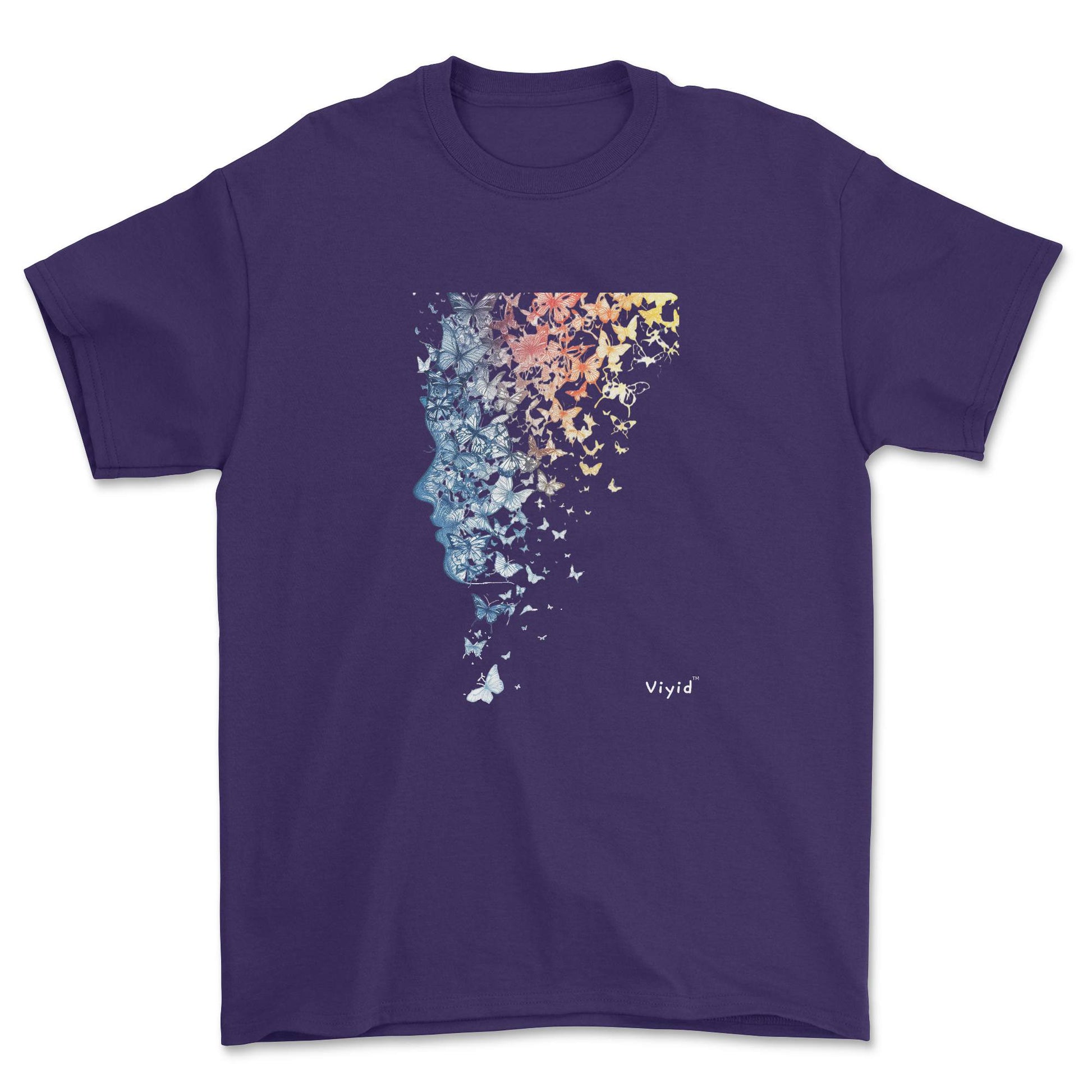 fractal butterfly youth t-shirt purple