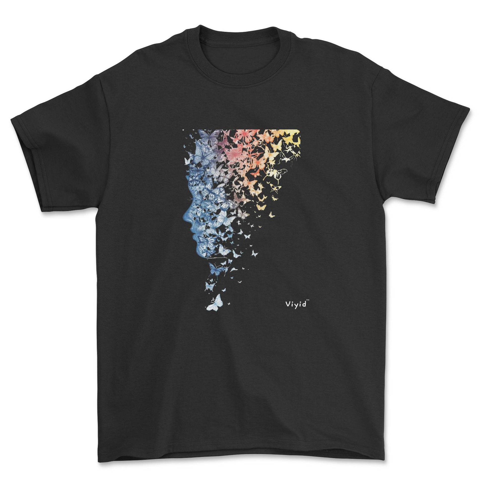 fractal butterfly adult t-shirt black