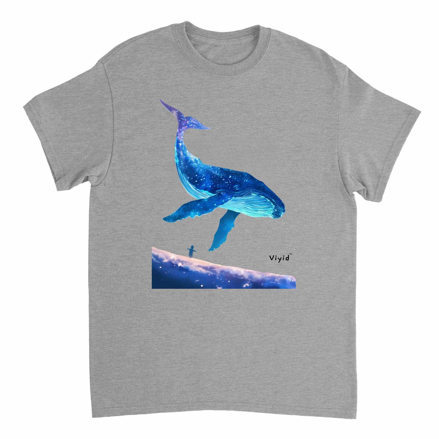 galaxy whale youth t-shirt sports grey