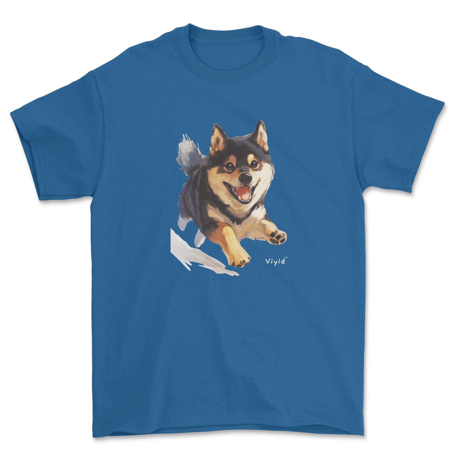 black and tan Shiba Inu youth t-shirt royal