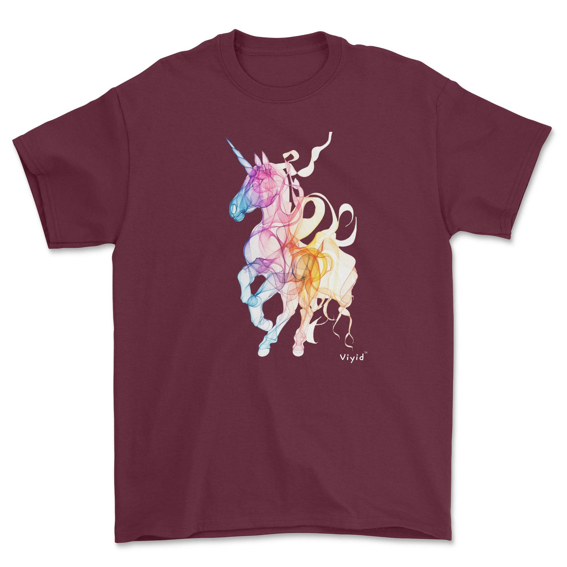 unicorn adult t-shirt maroon