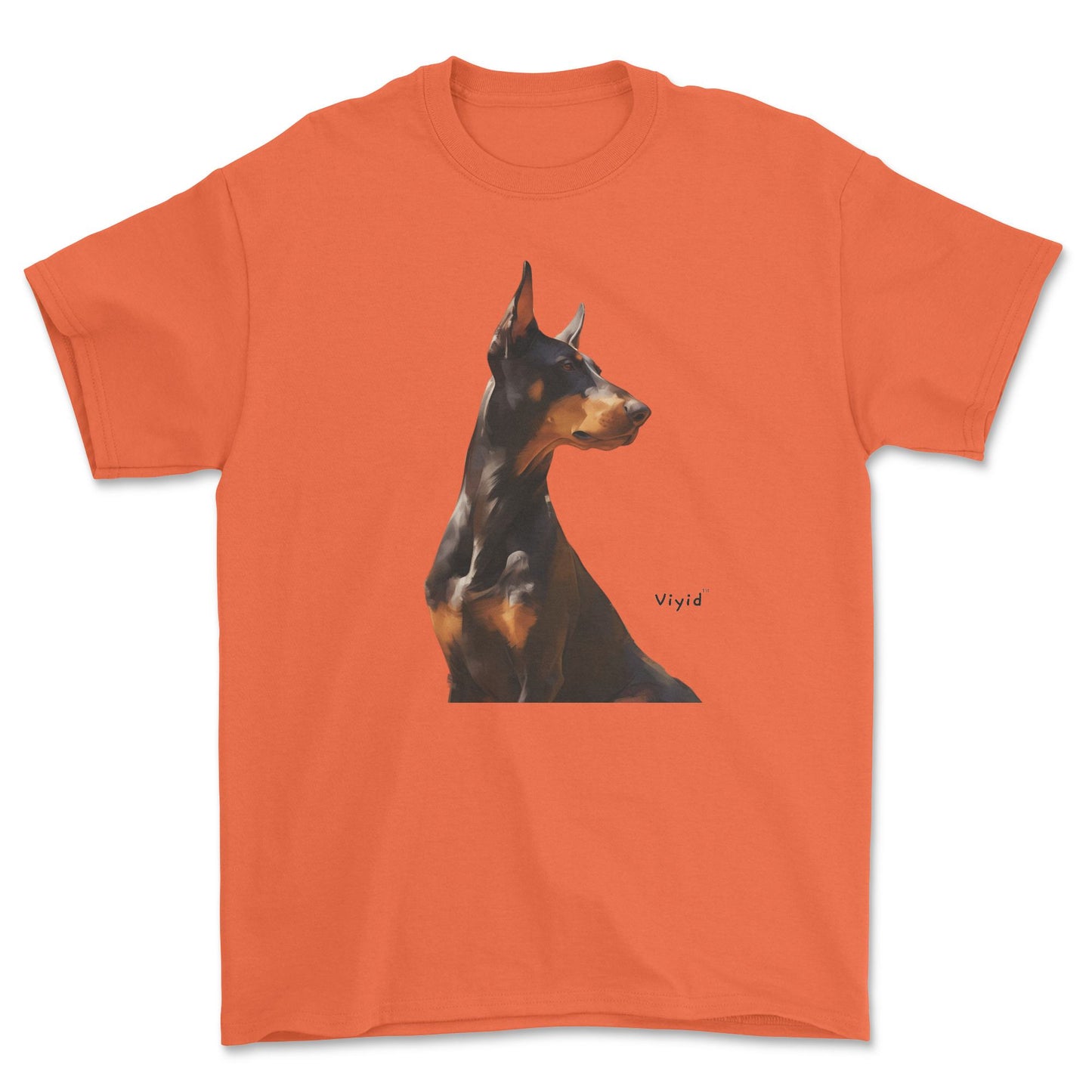 Doberman Pinscher adult t-shirt orange