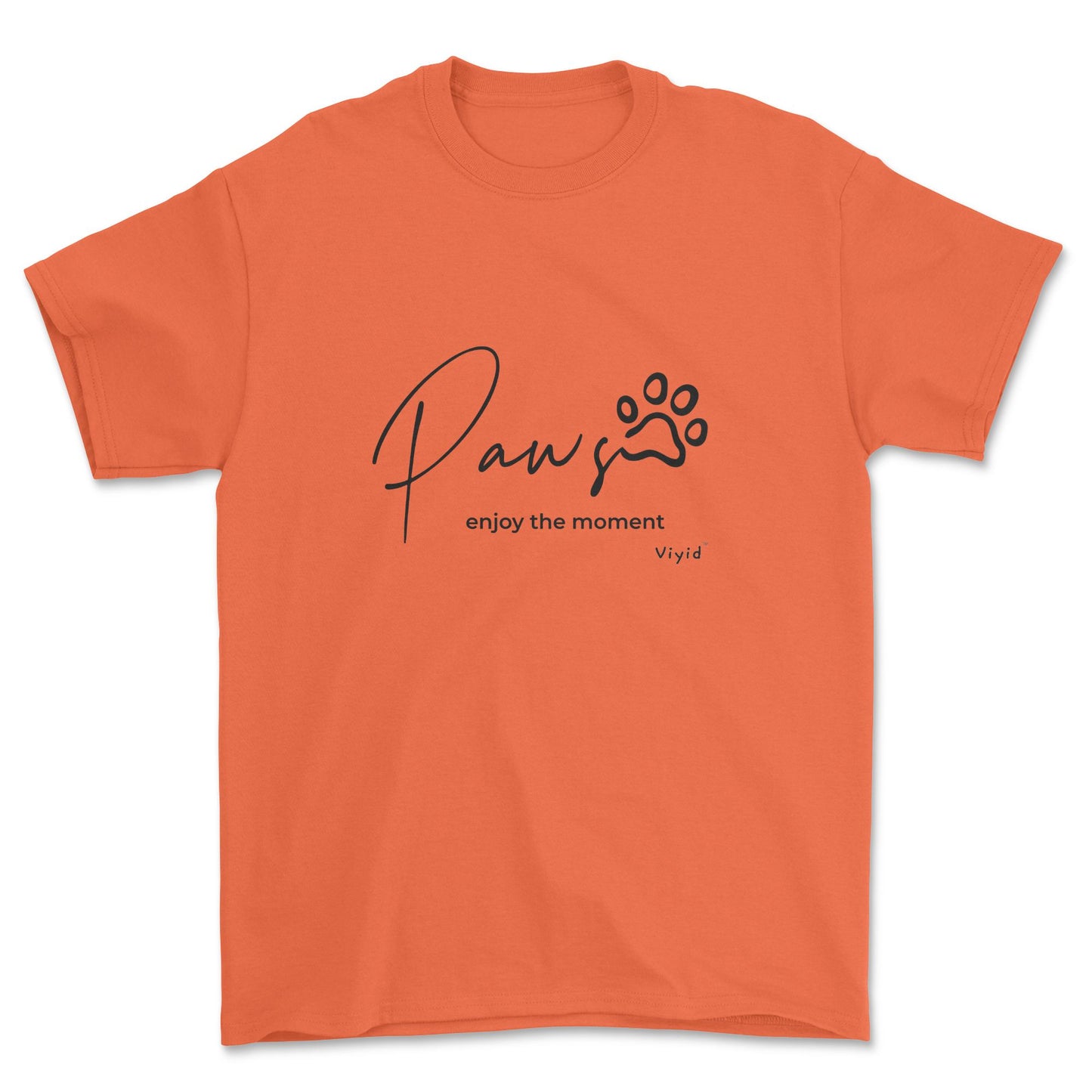 paws enjoy the moment adult t-shirt orange