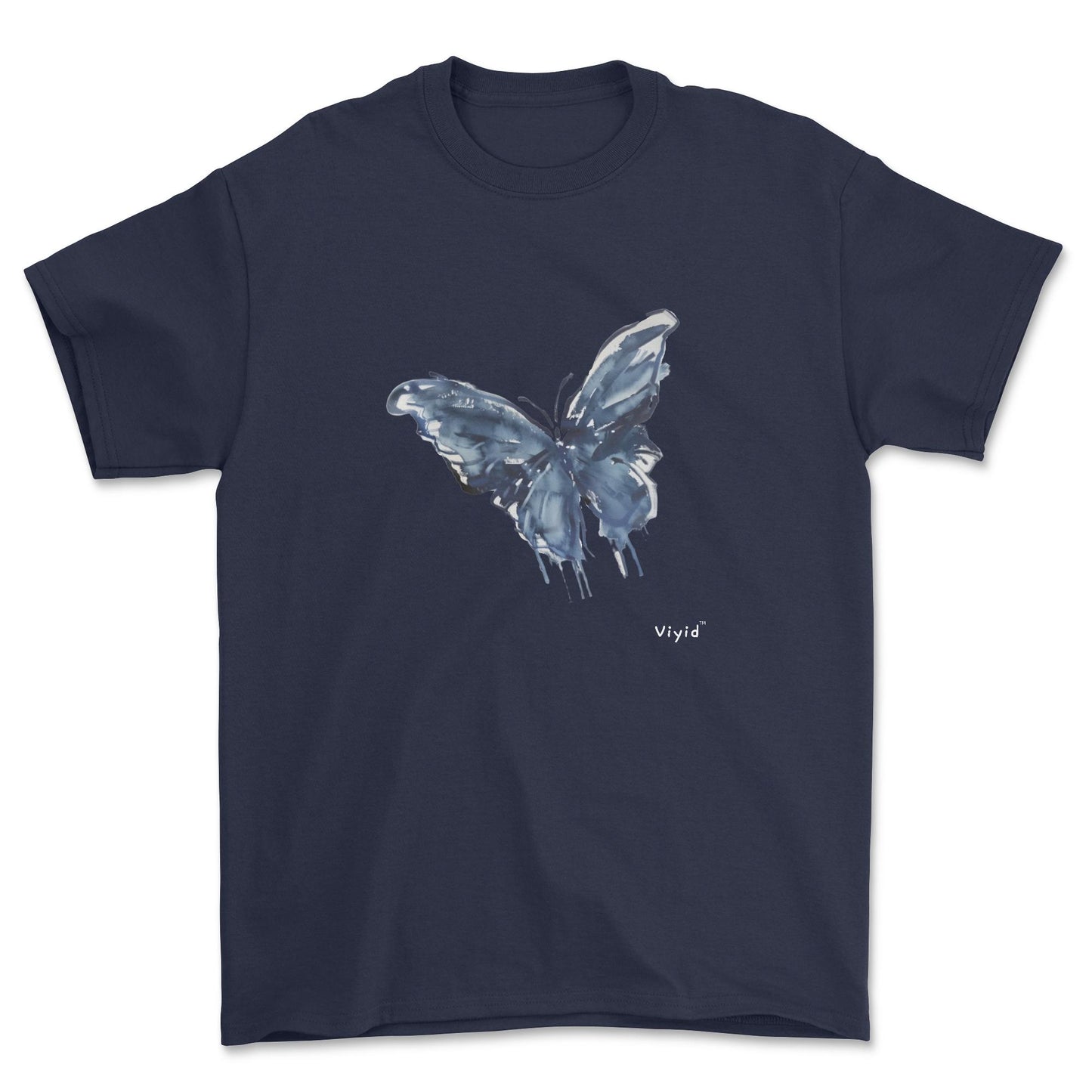 blue ink butterfly youth t-shirt navy