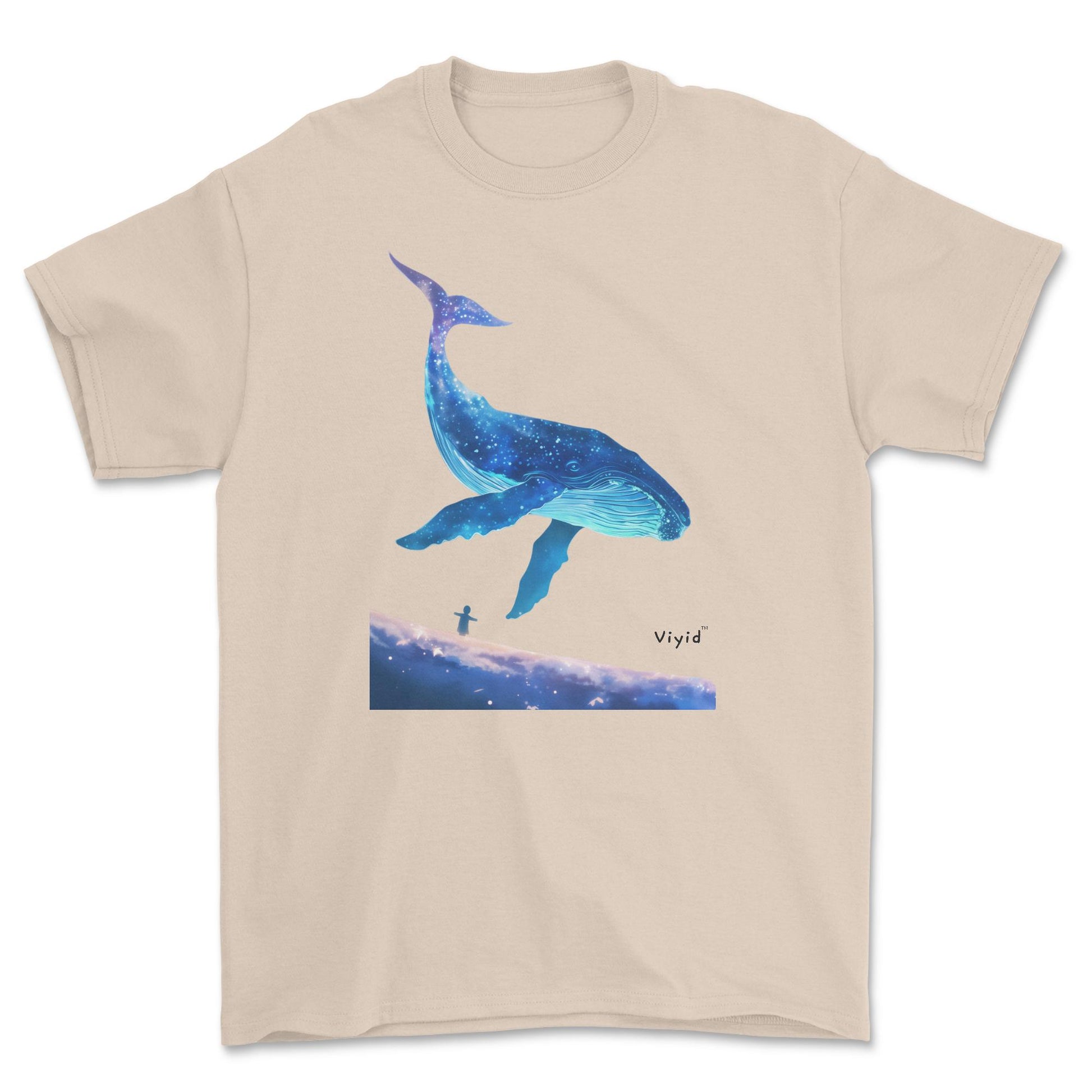 galaxy whale adult t-shirt sand