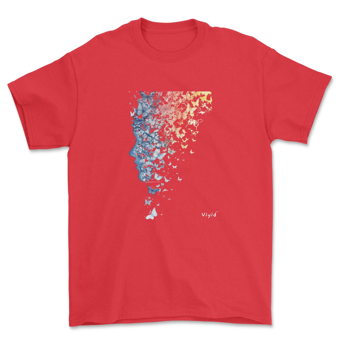 fractal butterfly youth t-shirt red