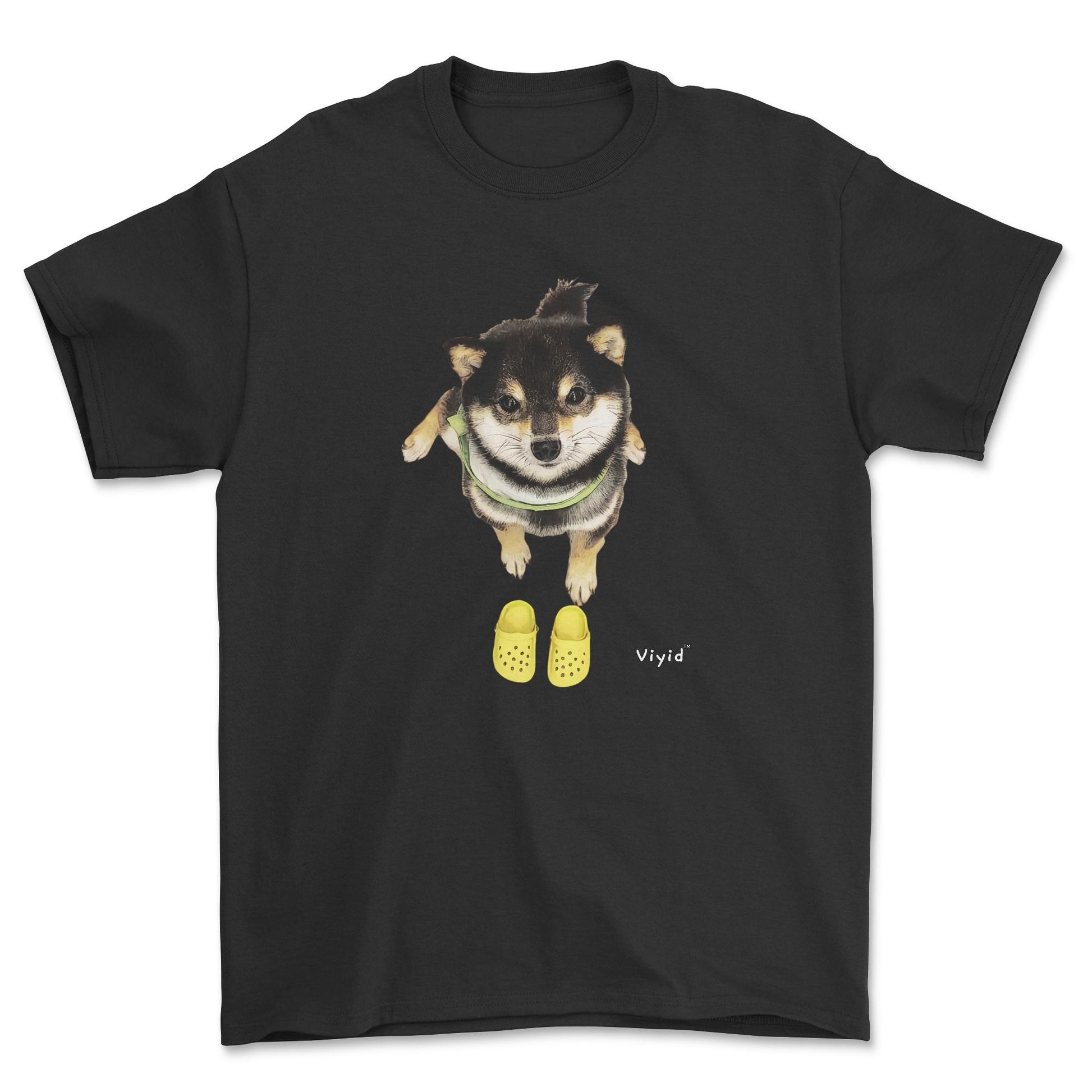 Welcome home Shiba Inu with crocs adult t-shirt black.