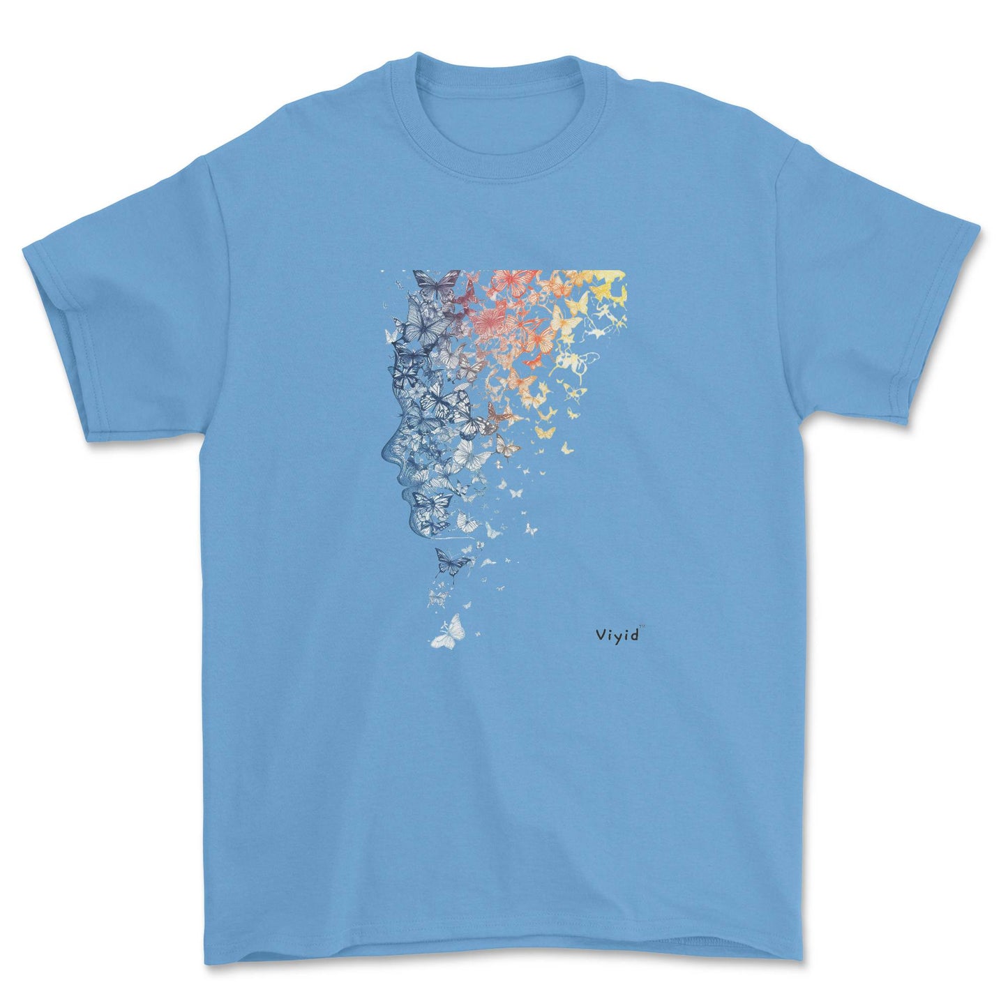 fractal butterfly adult t-shirt carolina blue