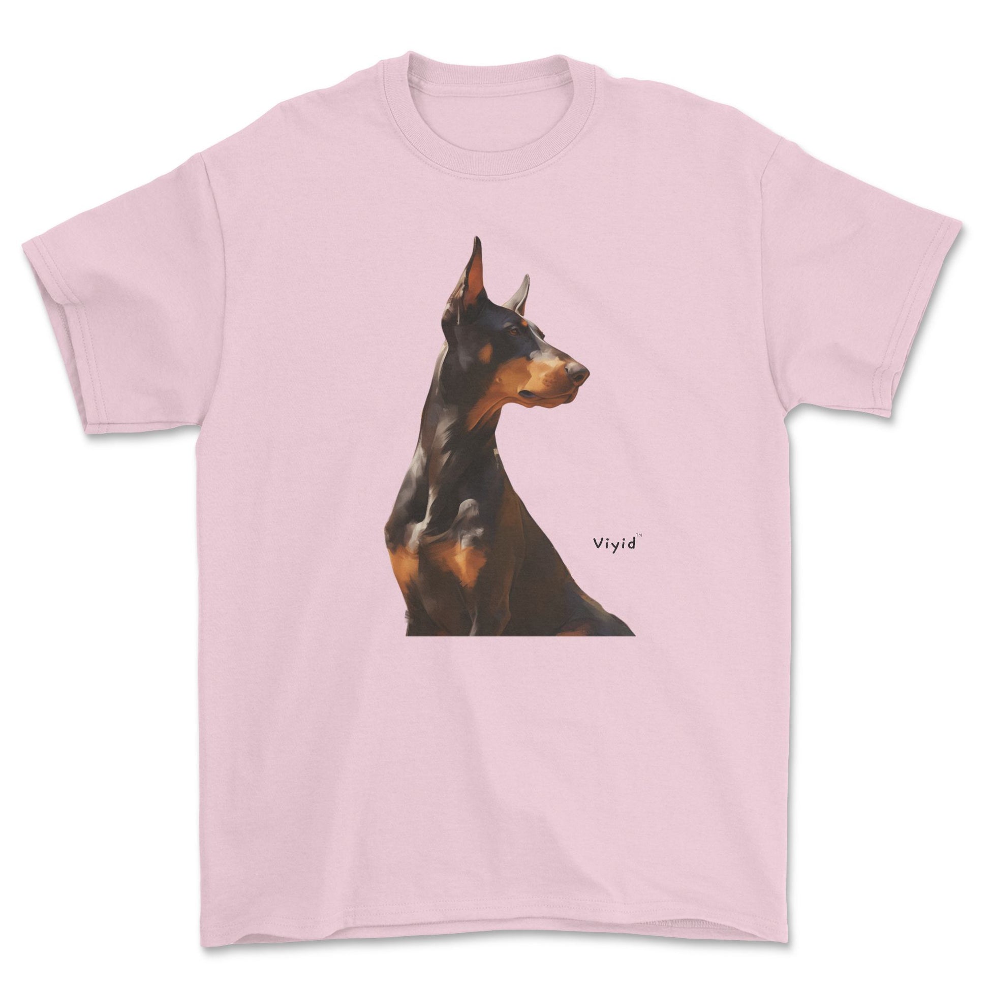 Doberman Pinscher youth t-shirt light pink