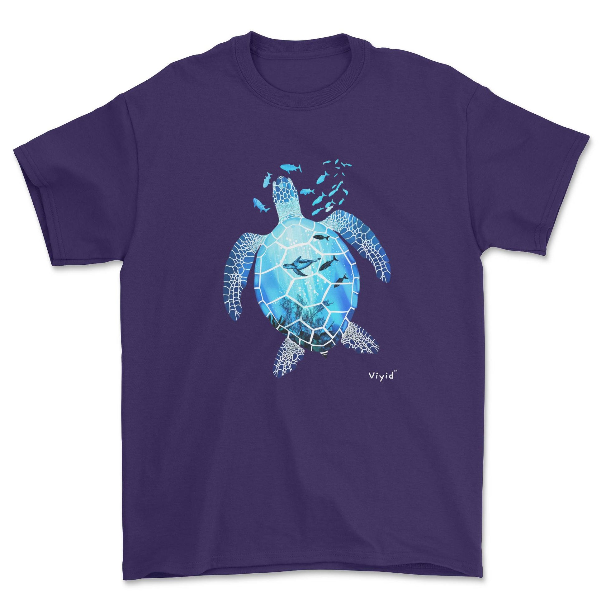 sea world turtle adult t-shirt purple