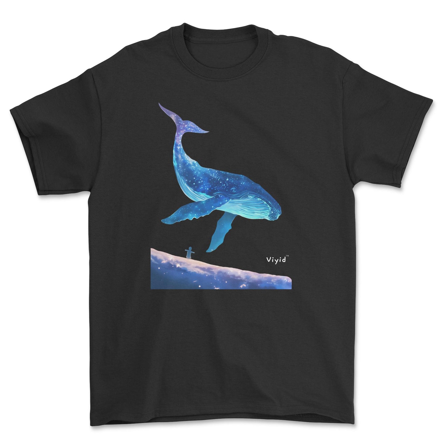 galaxy whale youth t-shirt black