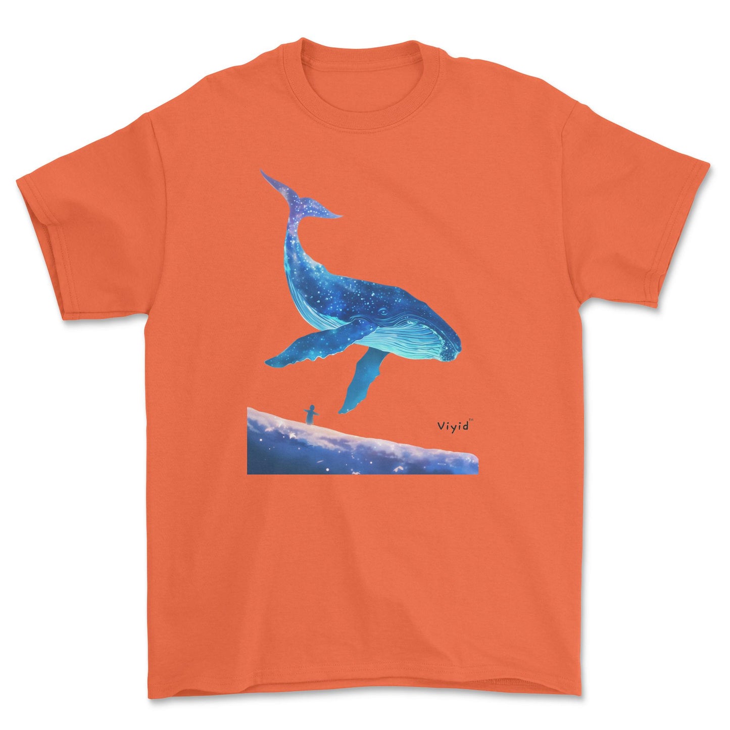 galaxy whale adult t-shirt orange