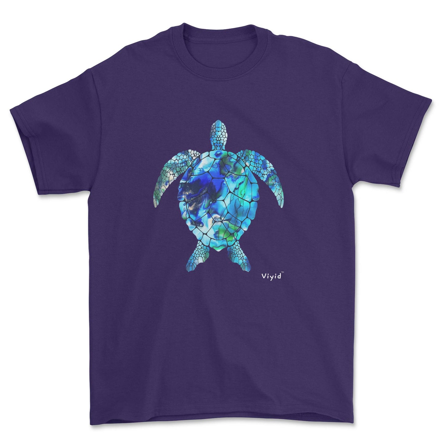 sapphire sea turtle youth t-shirt purple