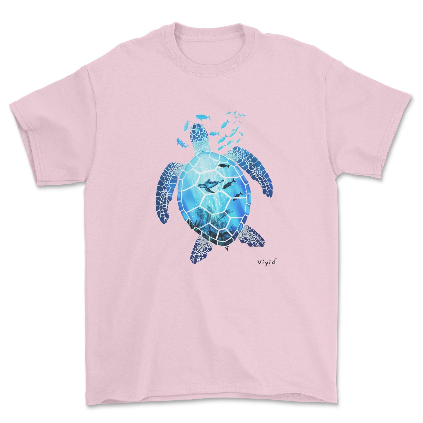 sea world turtle adult t-shirt light pink