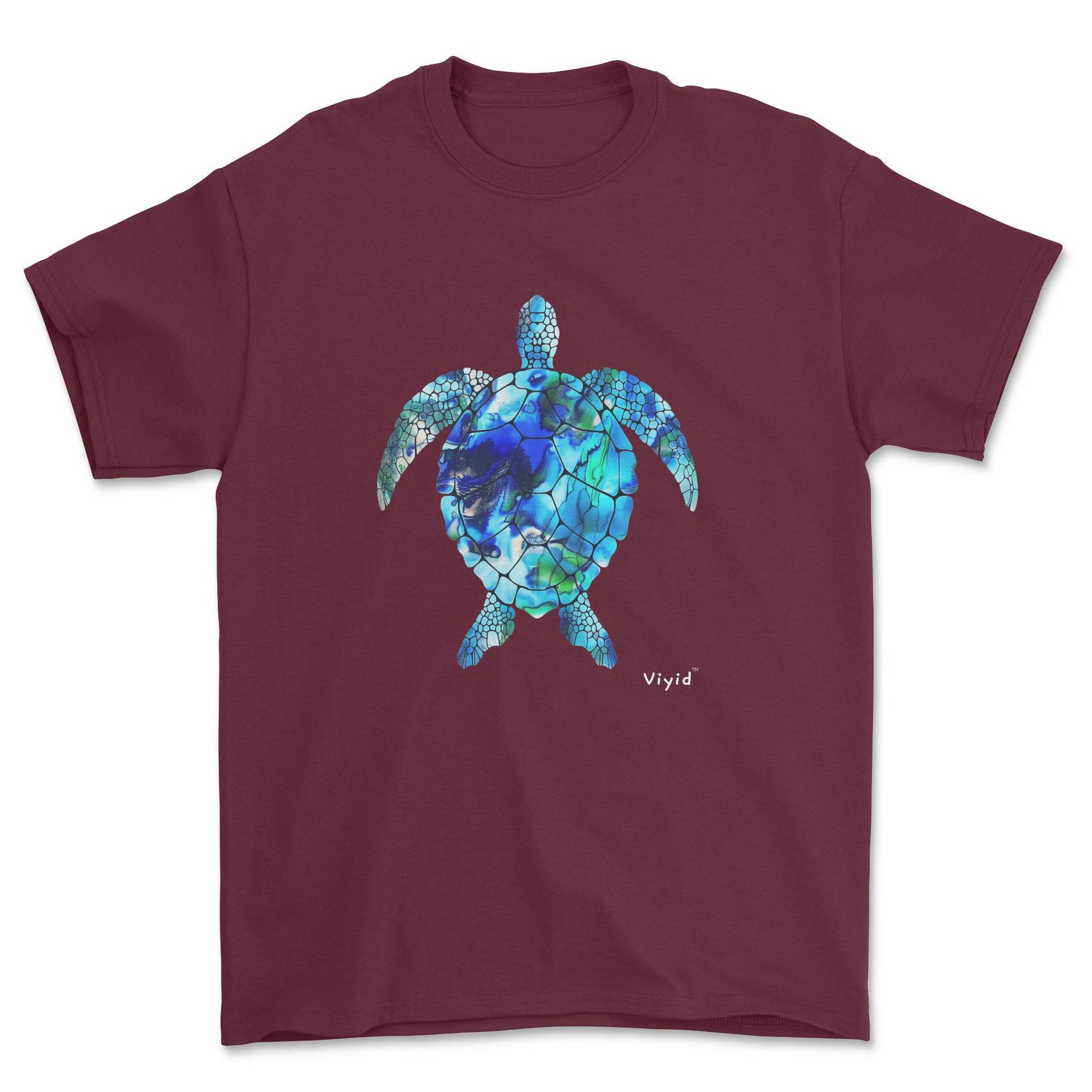 sapphire sea turtle youth t-shirt maroon