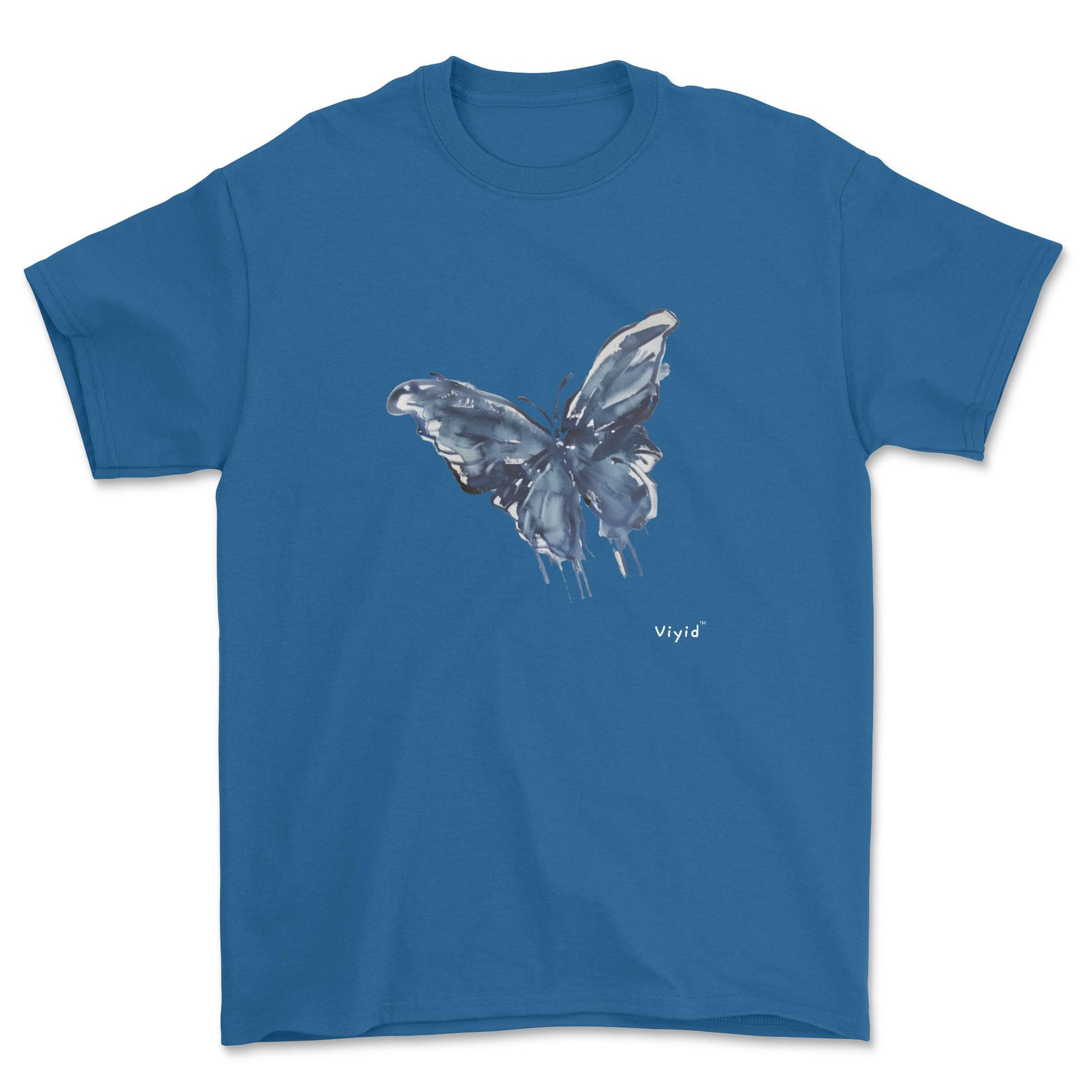 blue ink butterfly youth t-shirt royal