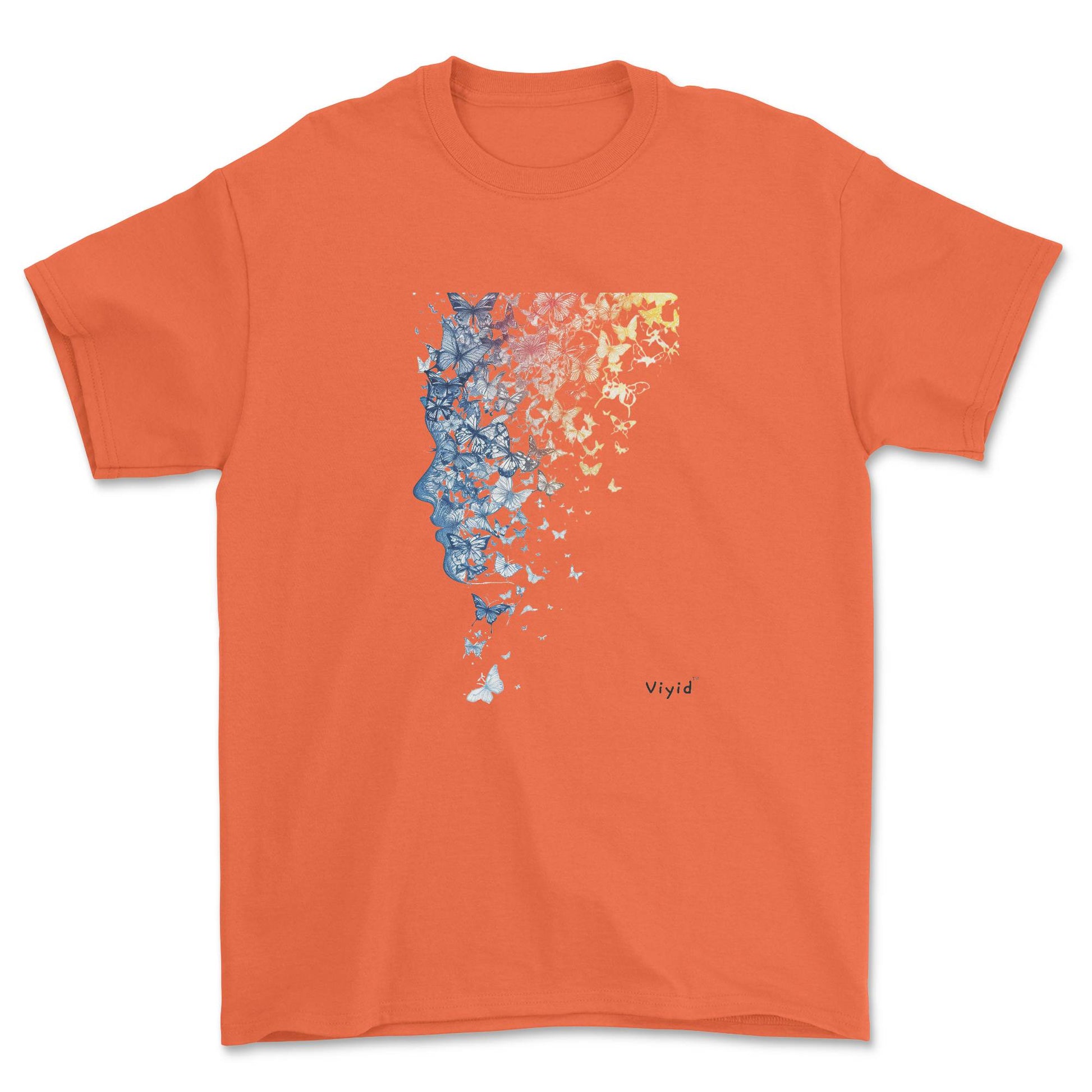 fractal butterfly adult t-shirt orange