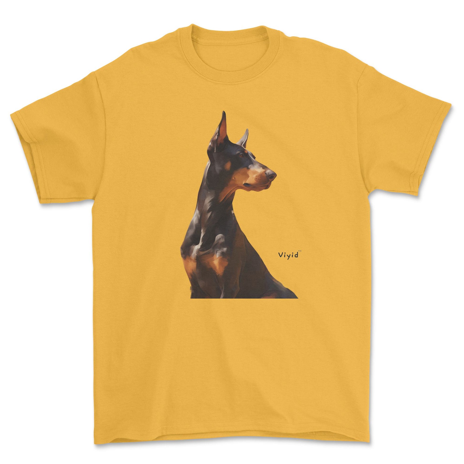 Doberman Pinscher adult t-shirt gold