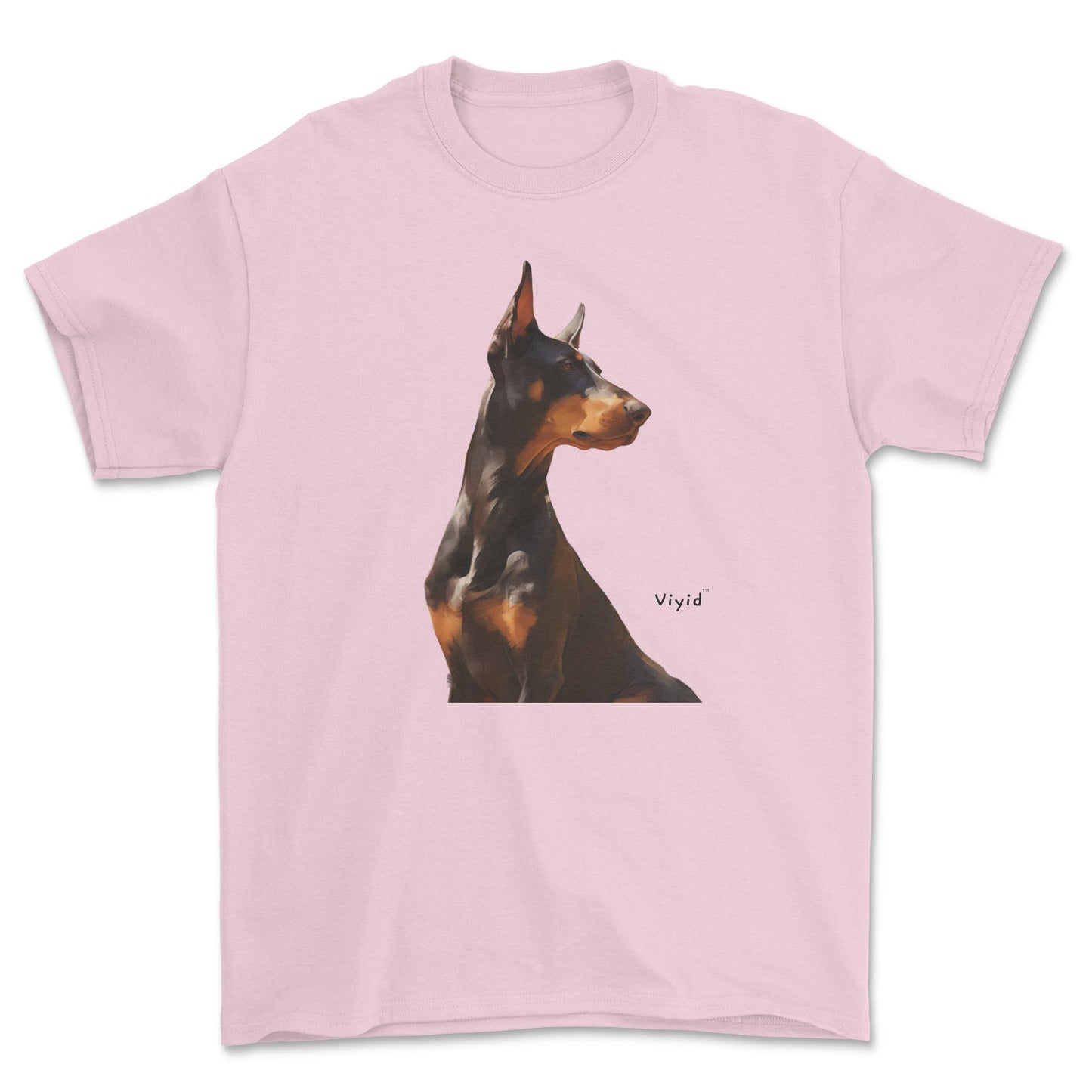 Doberman Pinscher adult t-shirt light pink