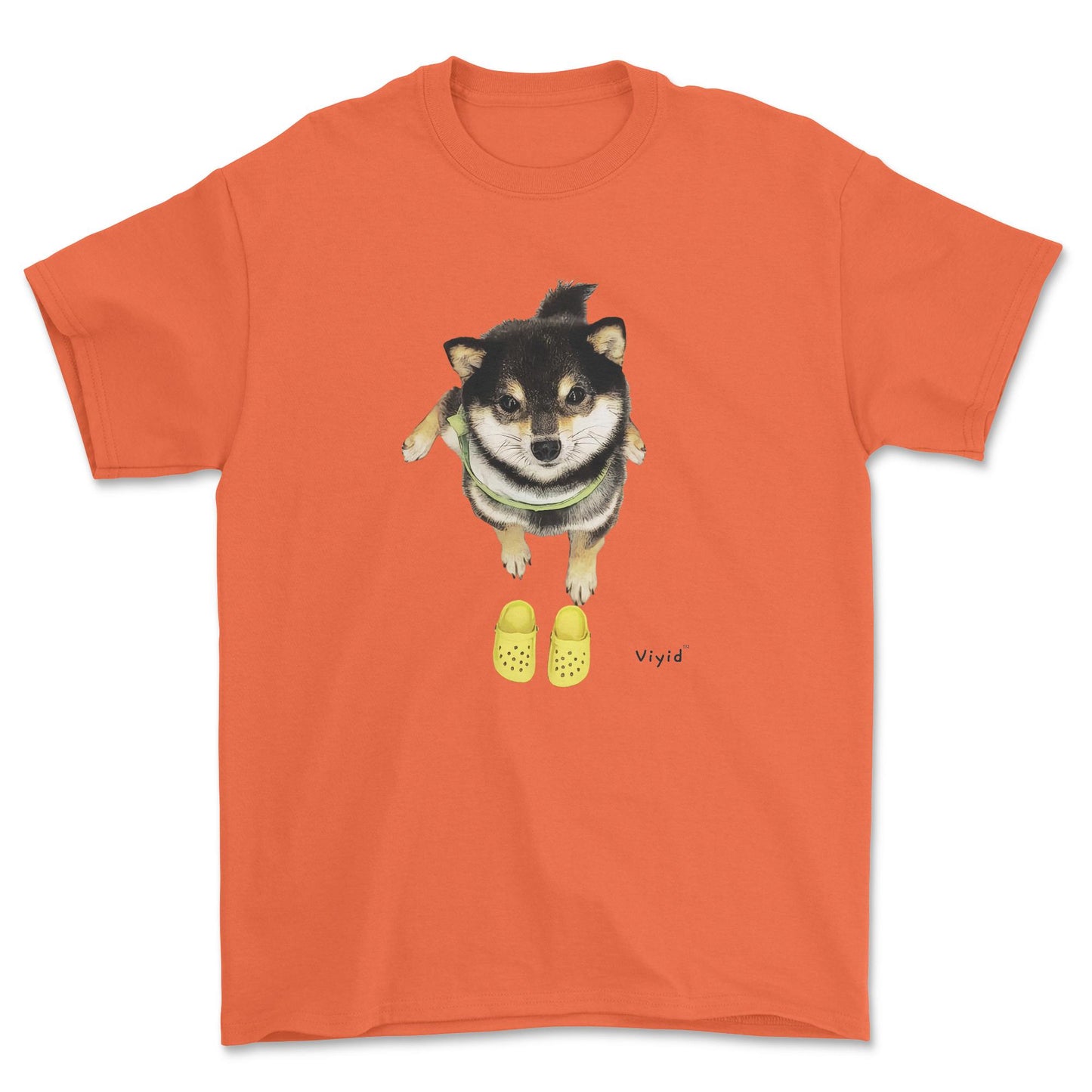 Welcome home Shiba Inu with crocs adult t-shirt orange.