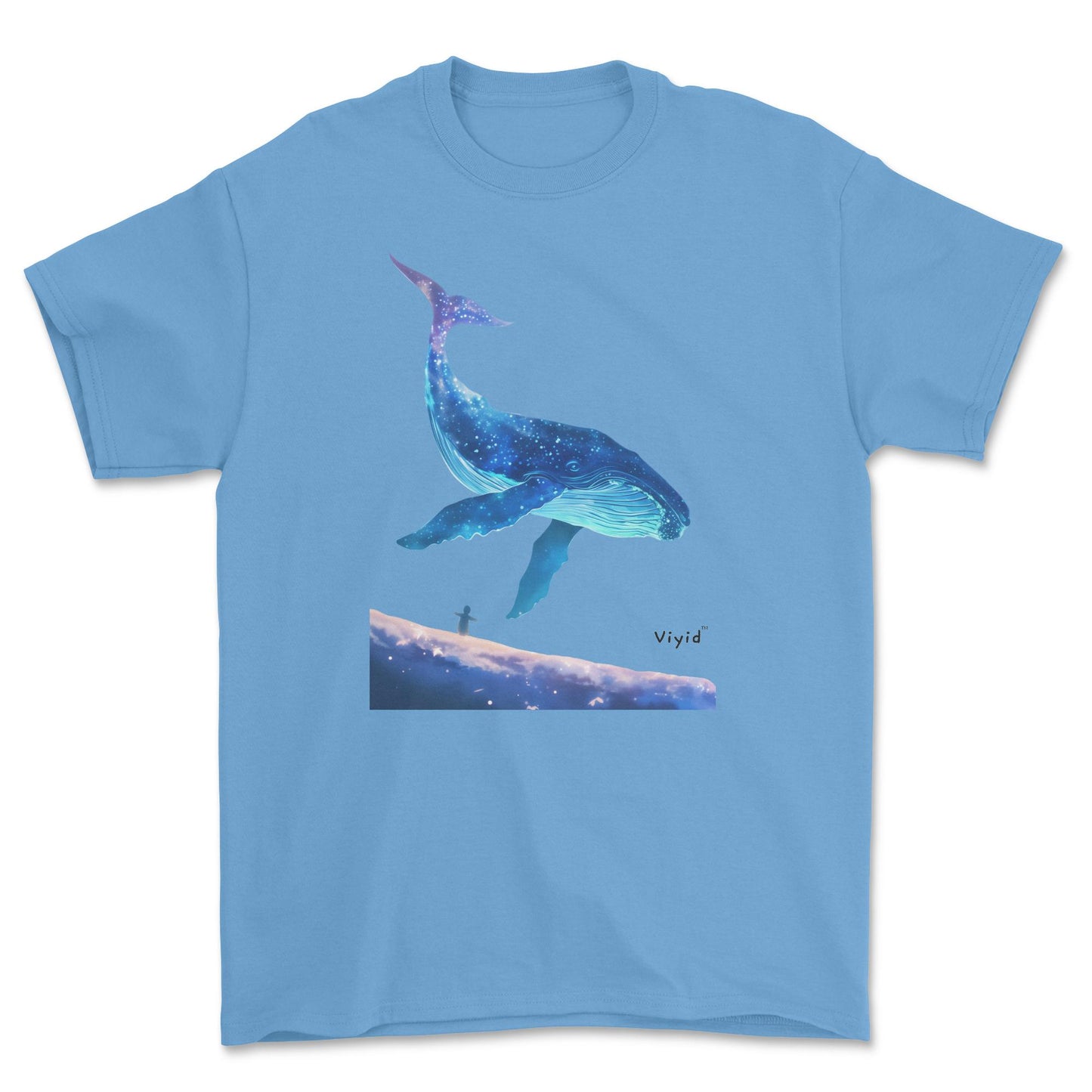 galaxy whale adult t-shirt carolina blue