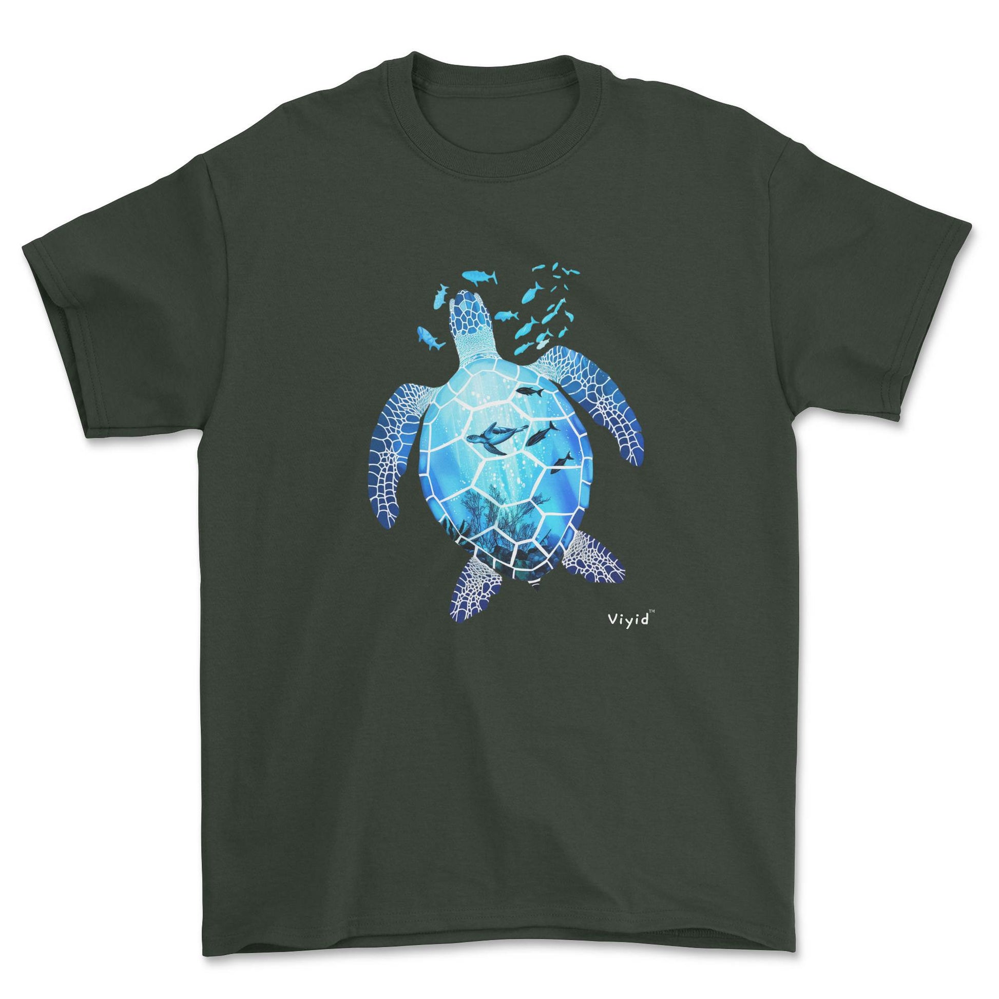 sea world turtle youth t-shirt forest green