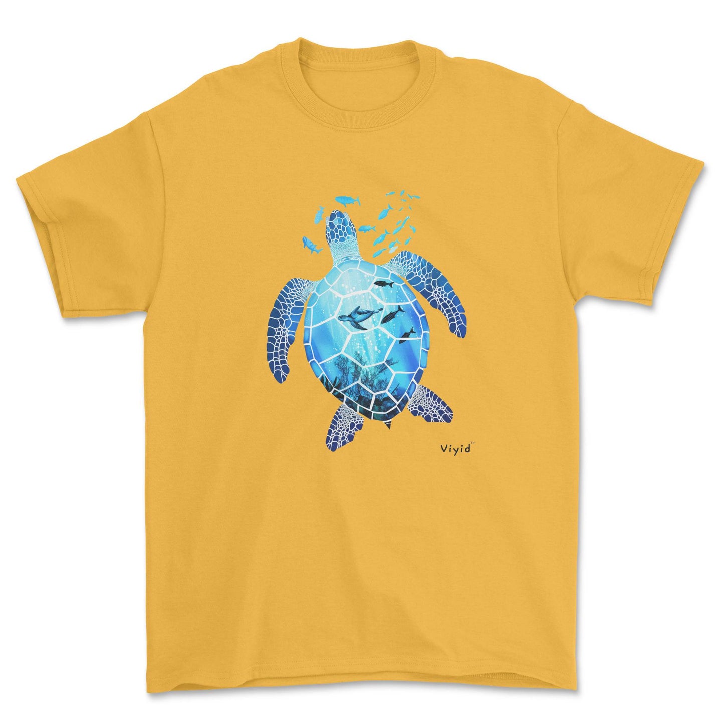 sea world turtle adult t-shirt gold