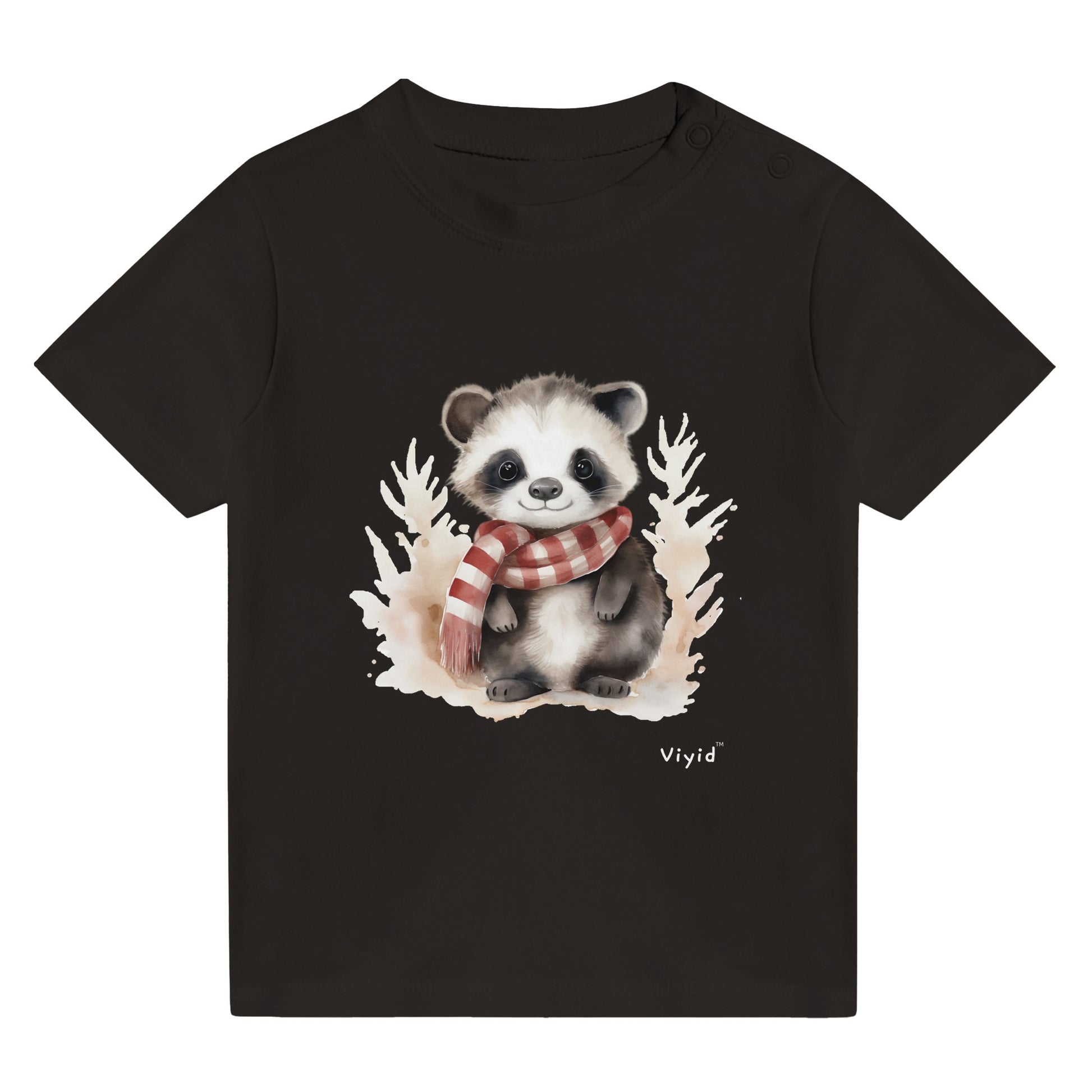 badger with scarf baby t-shirt black