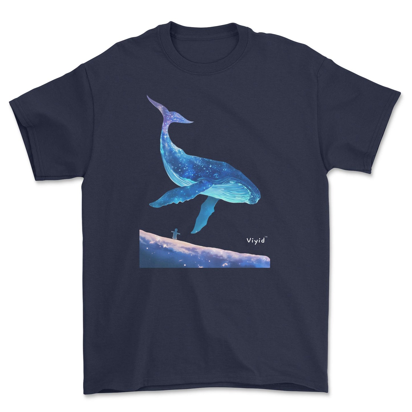 galaxy whale adult t-shirt navy