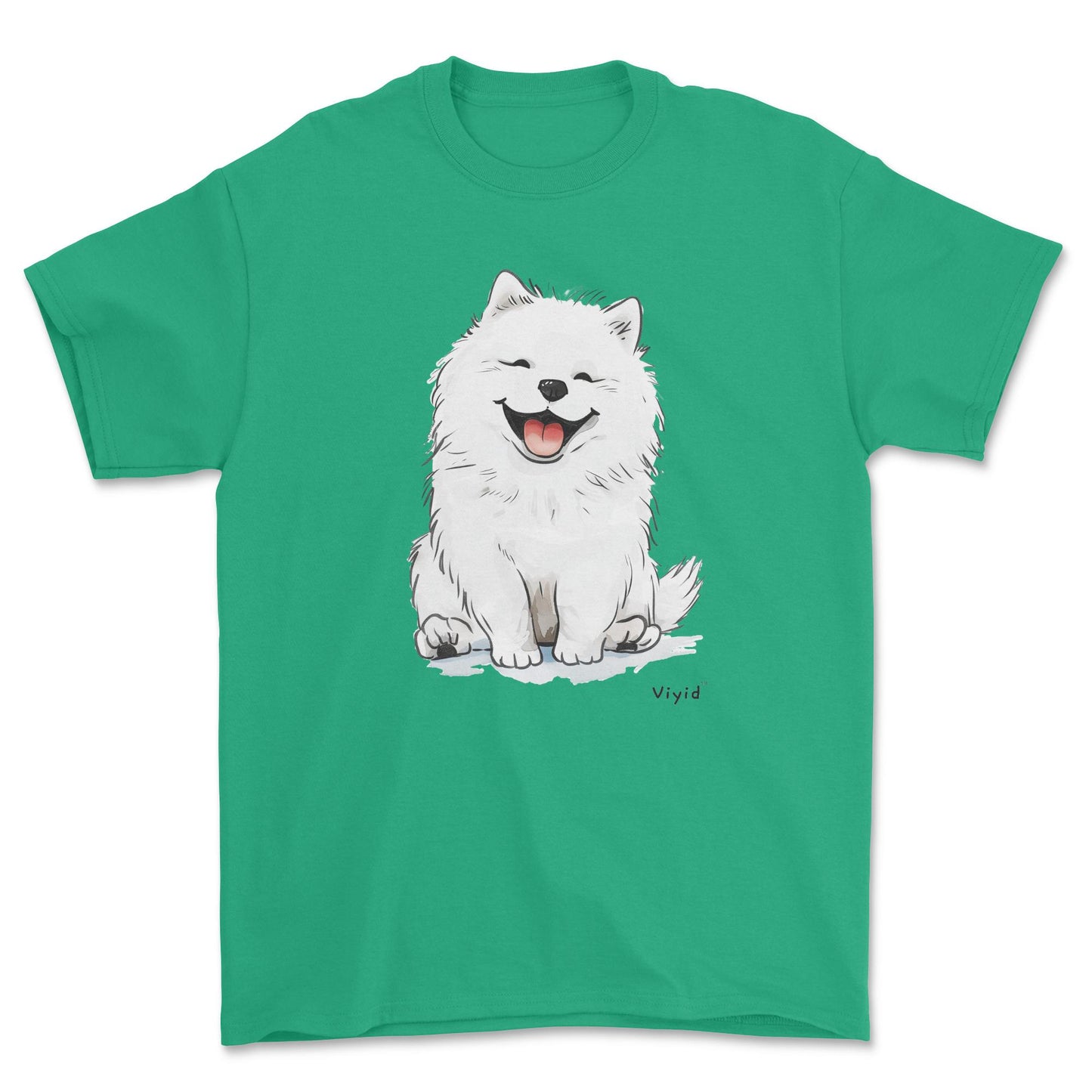 smiling samoyed dog adult t-shirt irish green